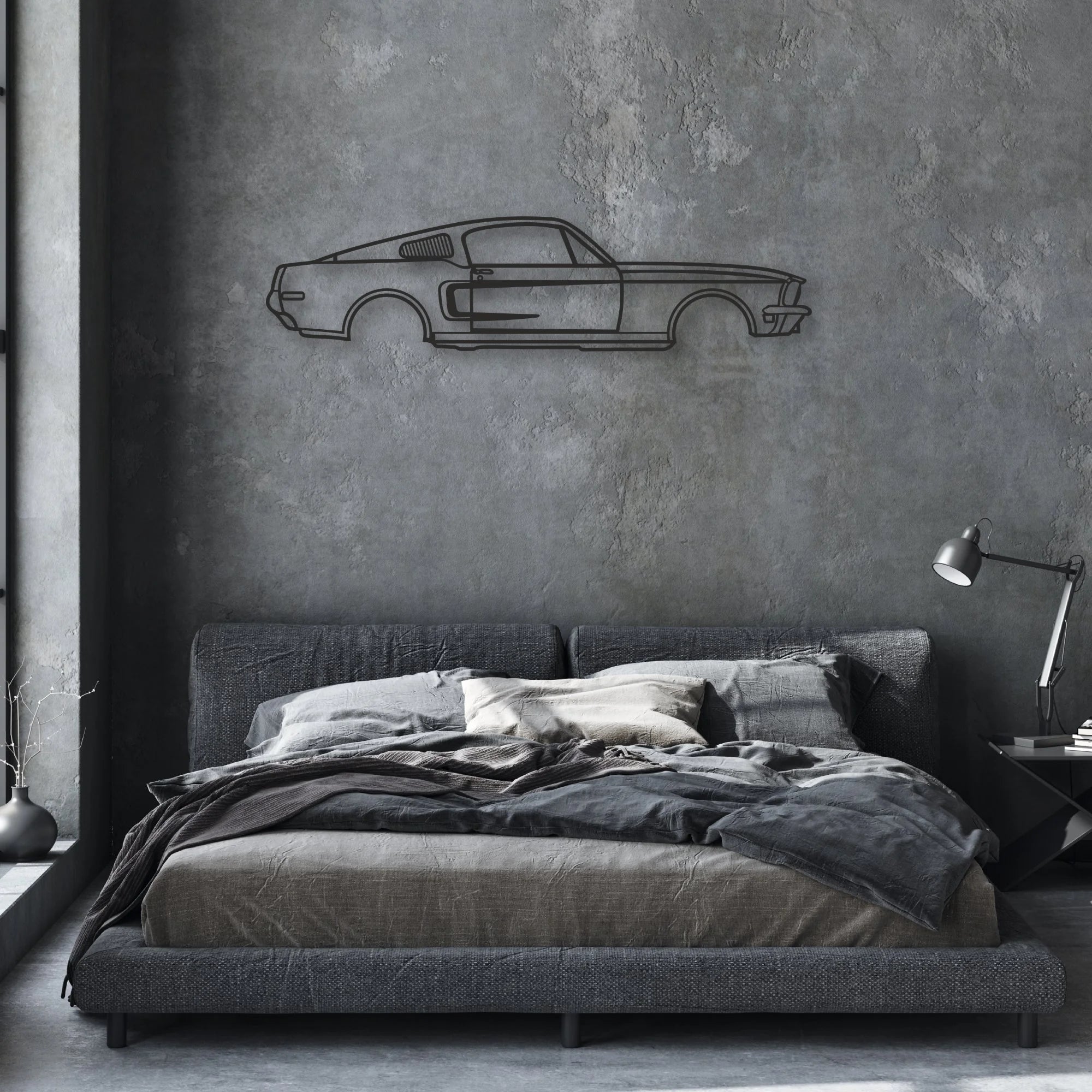 003-MUSTANG gt390-hkn-var MUSTANG Classic Silhouette Metal Wall Art - Automotive Garage Decor