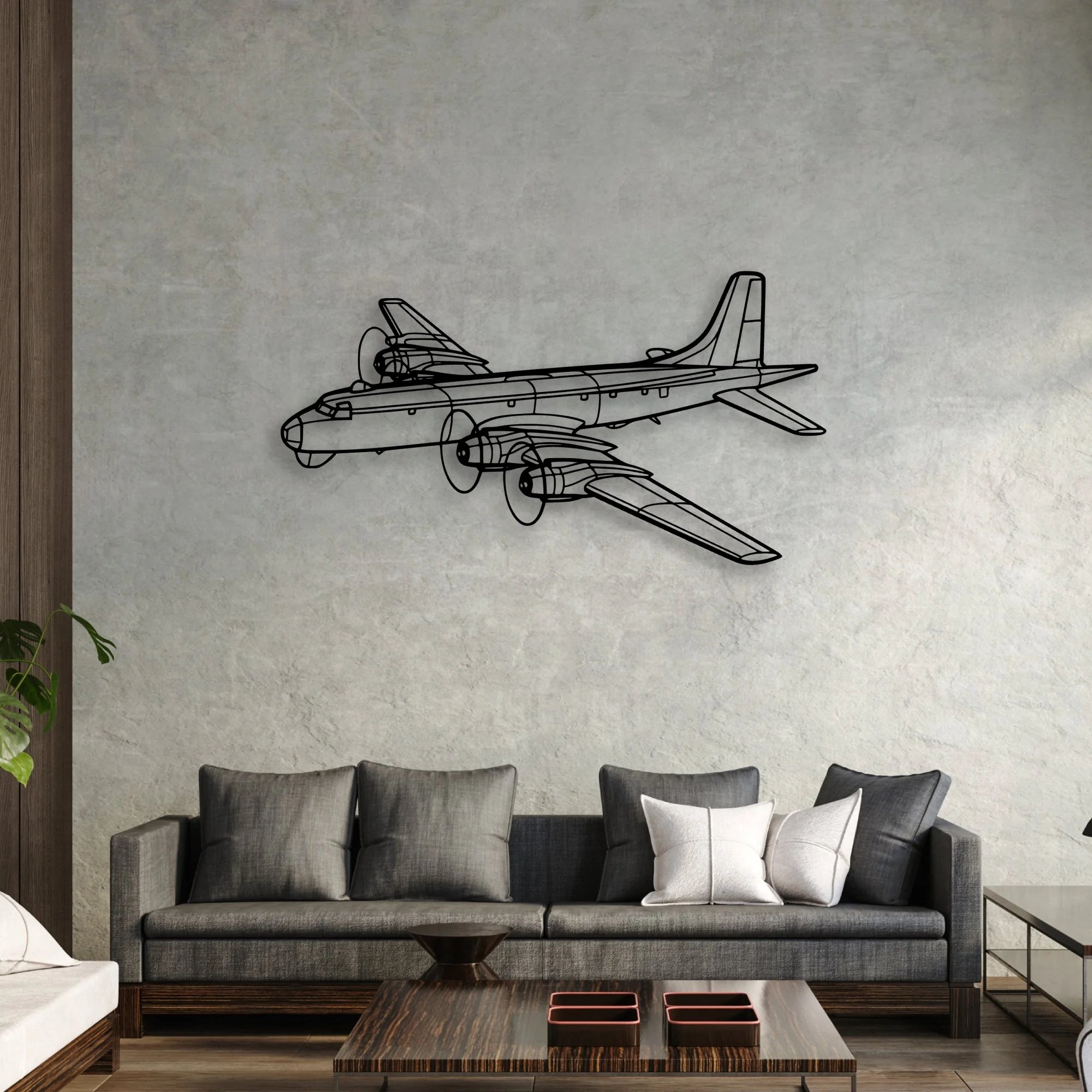 150 4 Classic Aircraft Silhouette Metal Wall Art - Aviation Hangar Decor