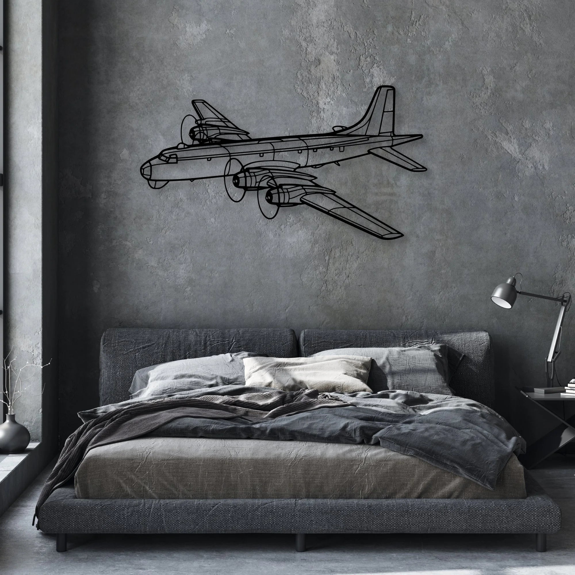 150 4 Classic Aircraft Silhouette Metal Wall Art - Aviation Hangar Decor