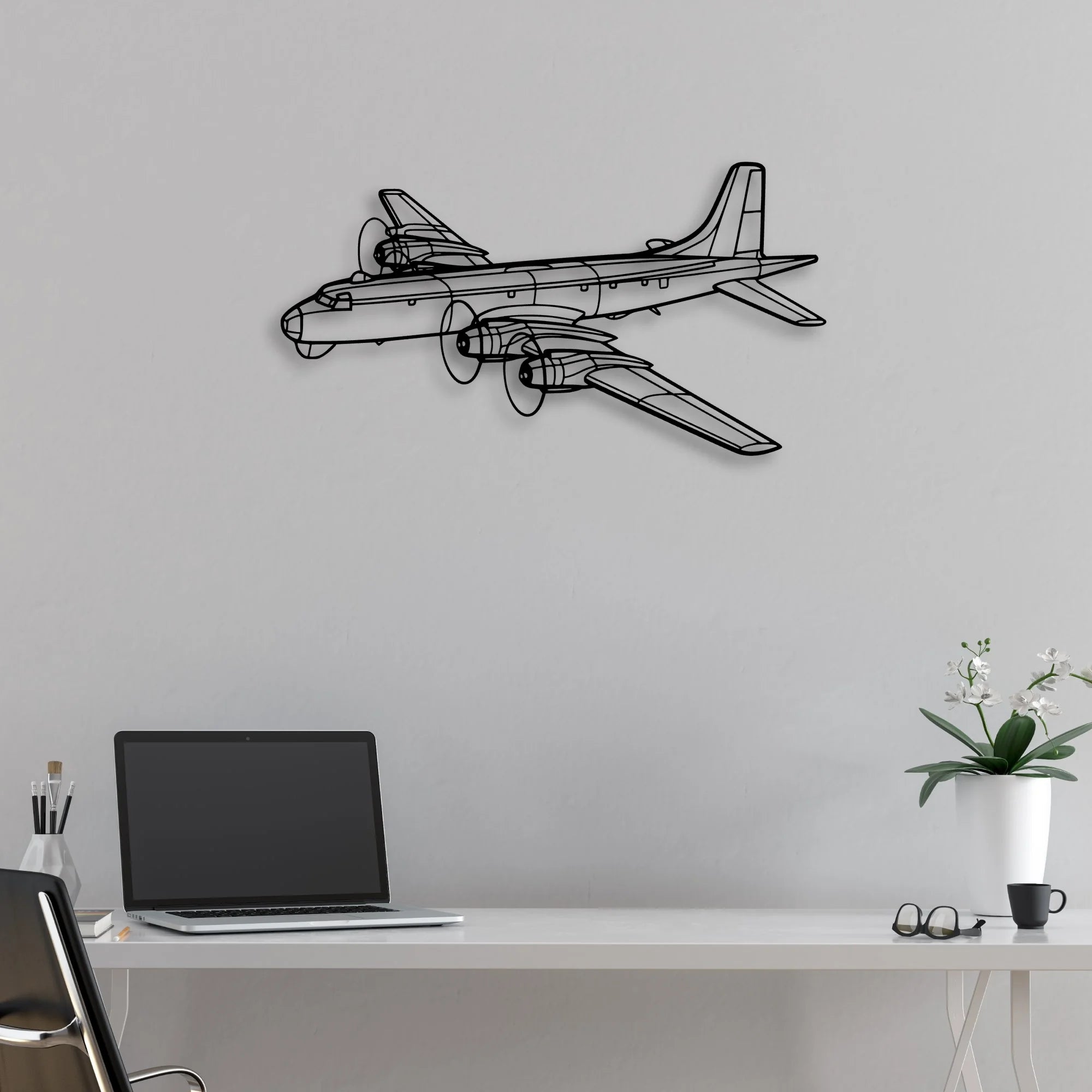 150 4 Classic Aircraft Silhouette Metal Wall Art - Aviation Hangar Decor