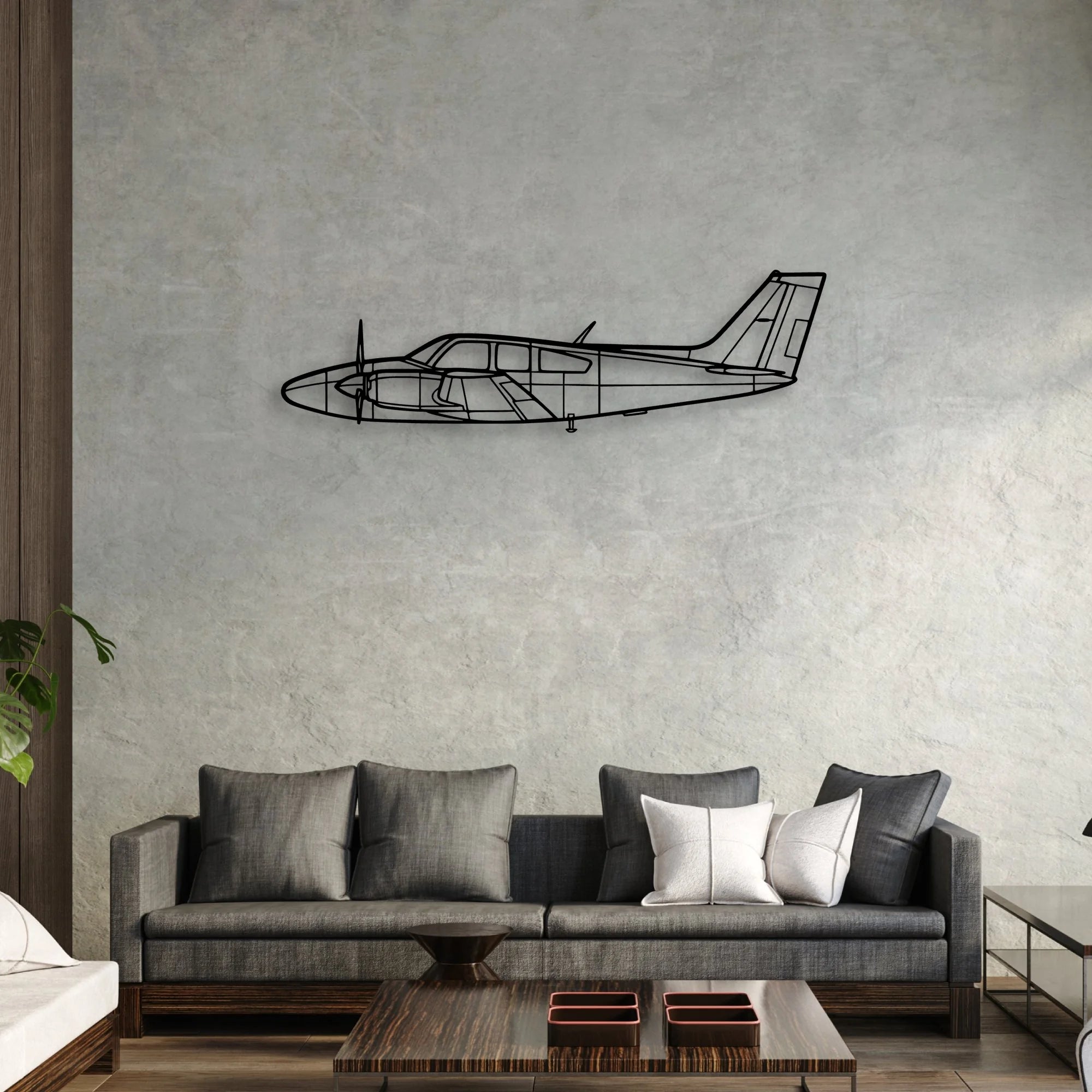 150 Classic Aircraft Silhouette Metal Wall Art - Aviation Hangar Decor