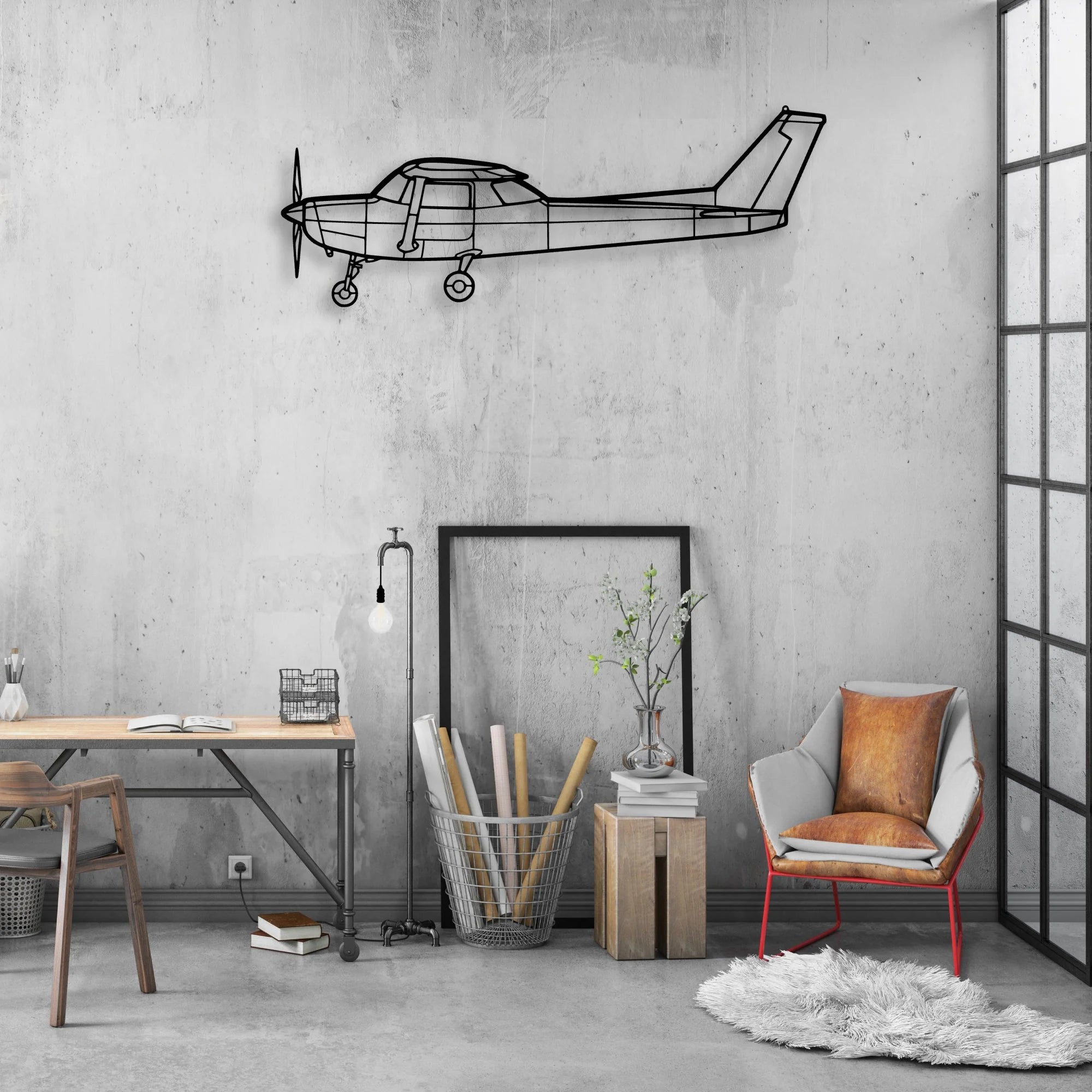 152 Classic Aircraft Silhouette Metal Wall Art - Aviation Hangar Decor