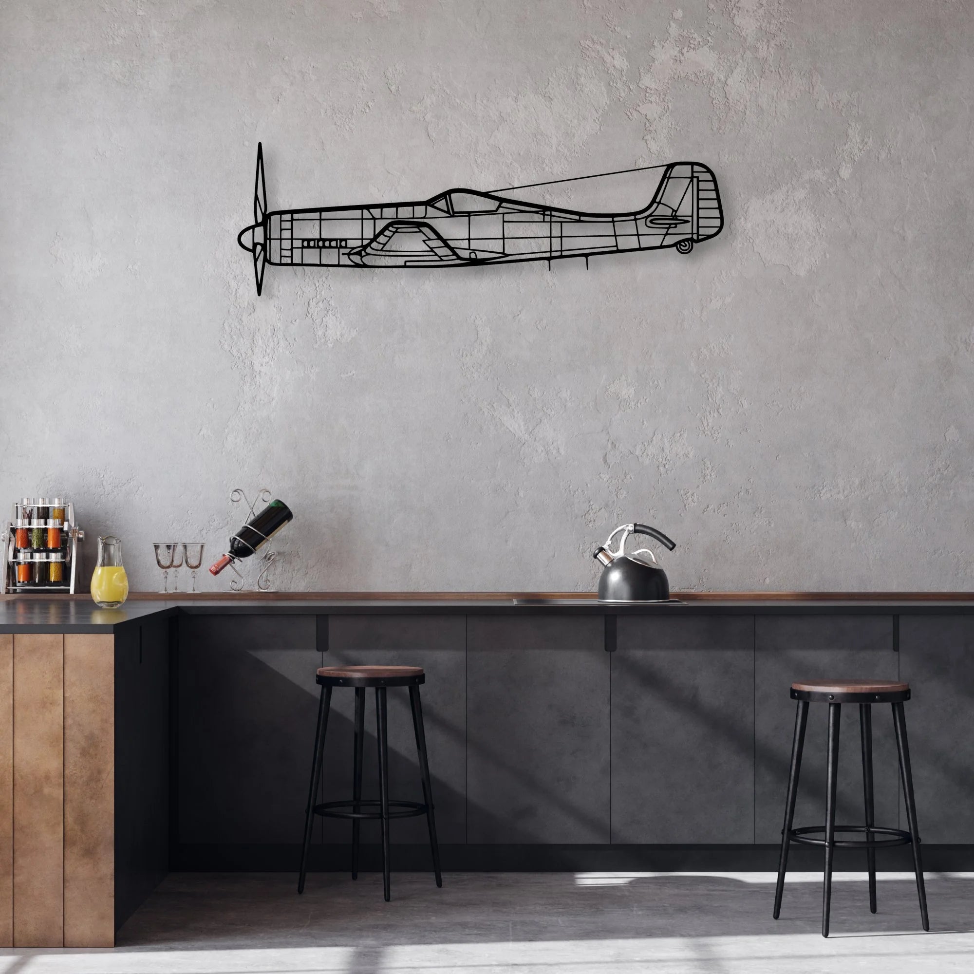 170B 11 Classic Aircraft Silhouette Metal Wall Art - Aviation Hangar Decor