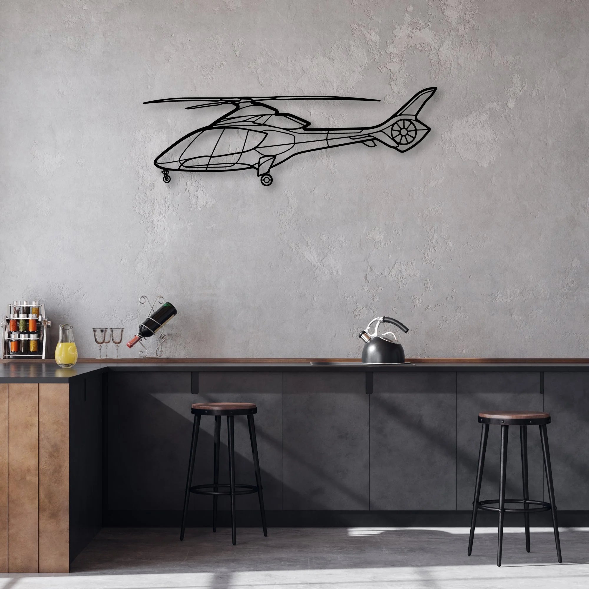 170B 4 Classic Aircraft Silhouette Metal Wall Art - Aviation Hangar Decor