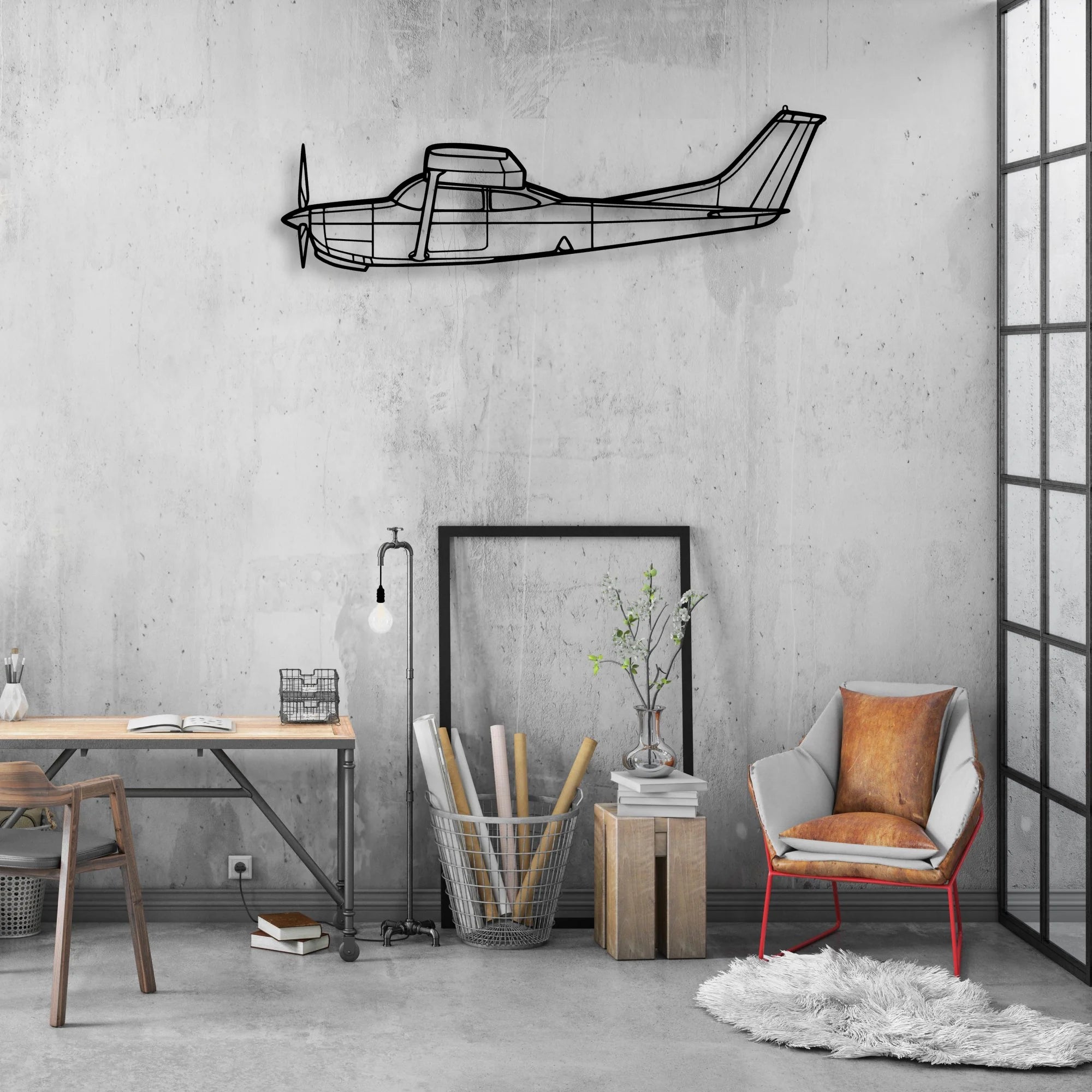 170B 5 Classic Aircraft Silhouette Metal Wall Art - Aviation Hangar Decor