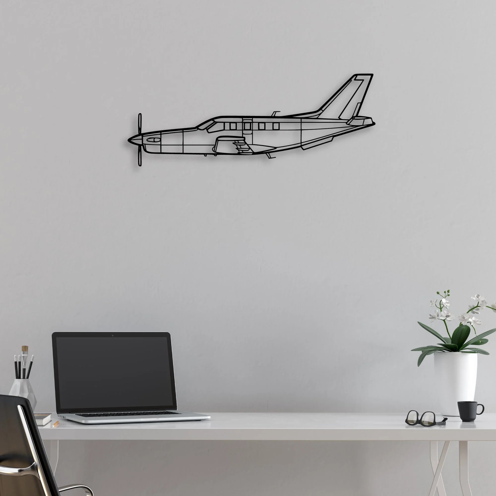 170B 7 Classic Aircraft Silhouette Metal Wall Art - Aviation Hangar Decor
