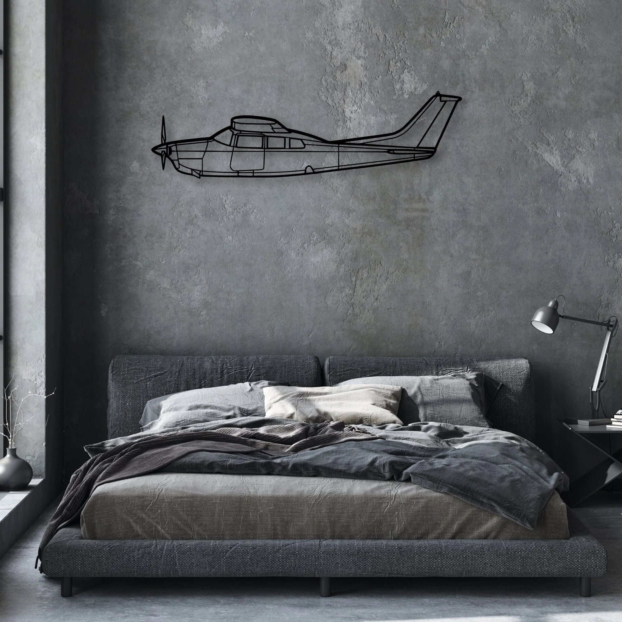 170B 9 Classic Aircraft Silhouette Metal Wall Art - Aviation Hangar Decor