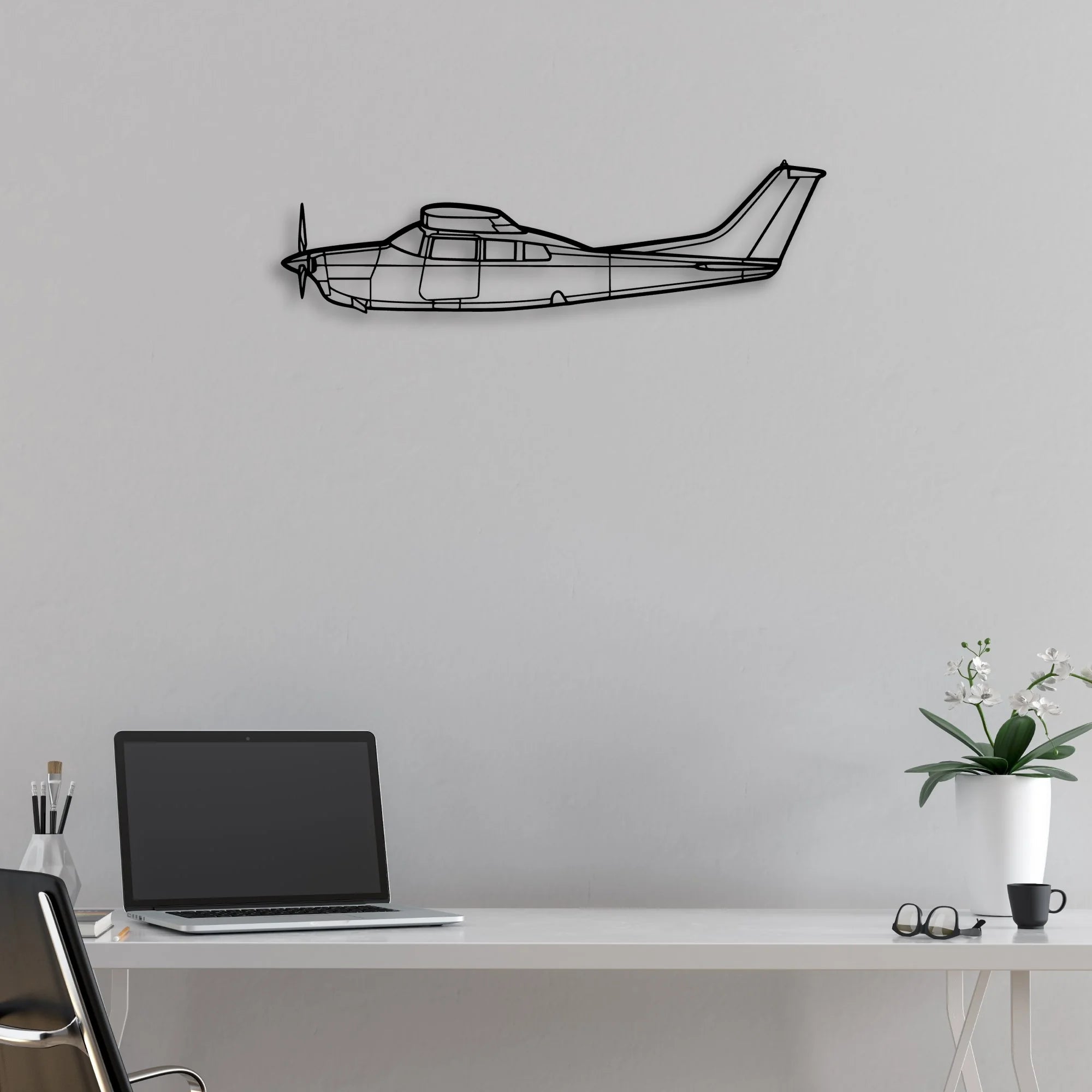 170B 9 Classic Aircraft Silhouette Metal Wall Art - Aviation Hangar Decor