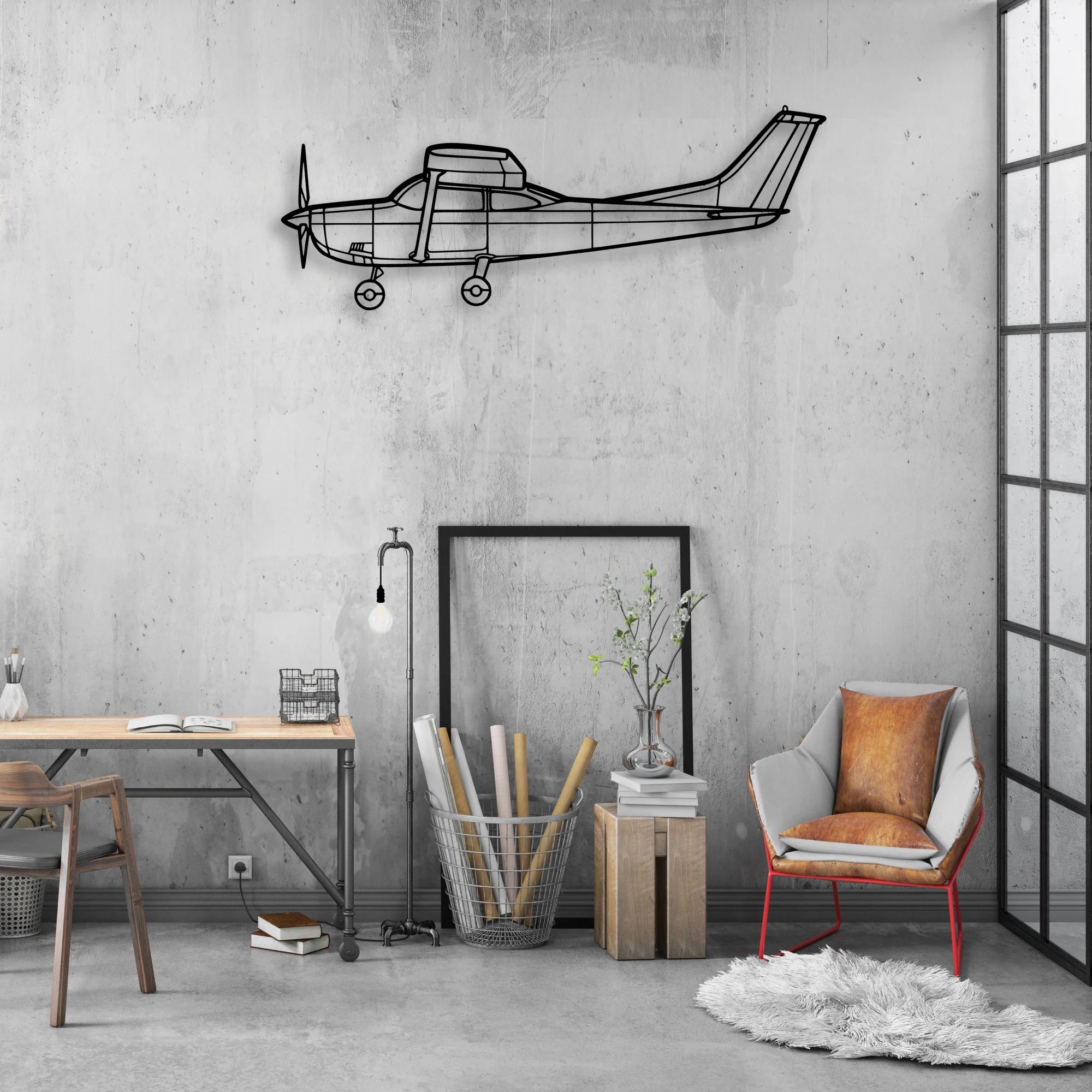 180F Classic Aircraft Silhouette Metal Wall Art - Aviation Hangar Decor