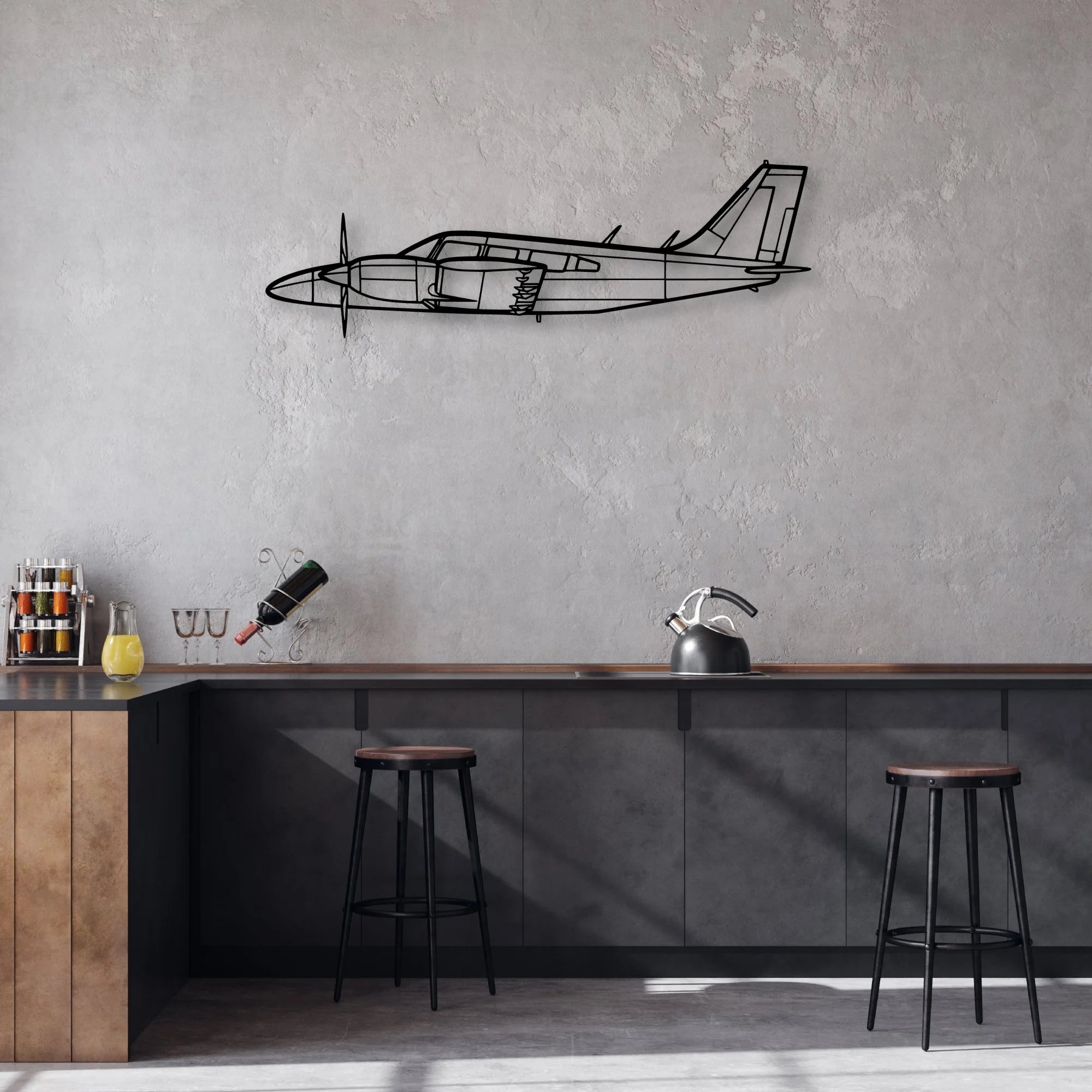 182P Skylane 2 Classic Aircraft Silhouette Metal Wall Art - Aviation Hangar Decor