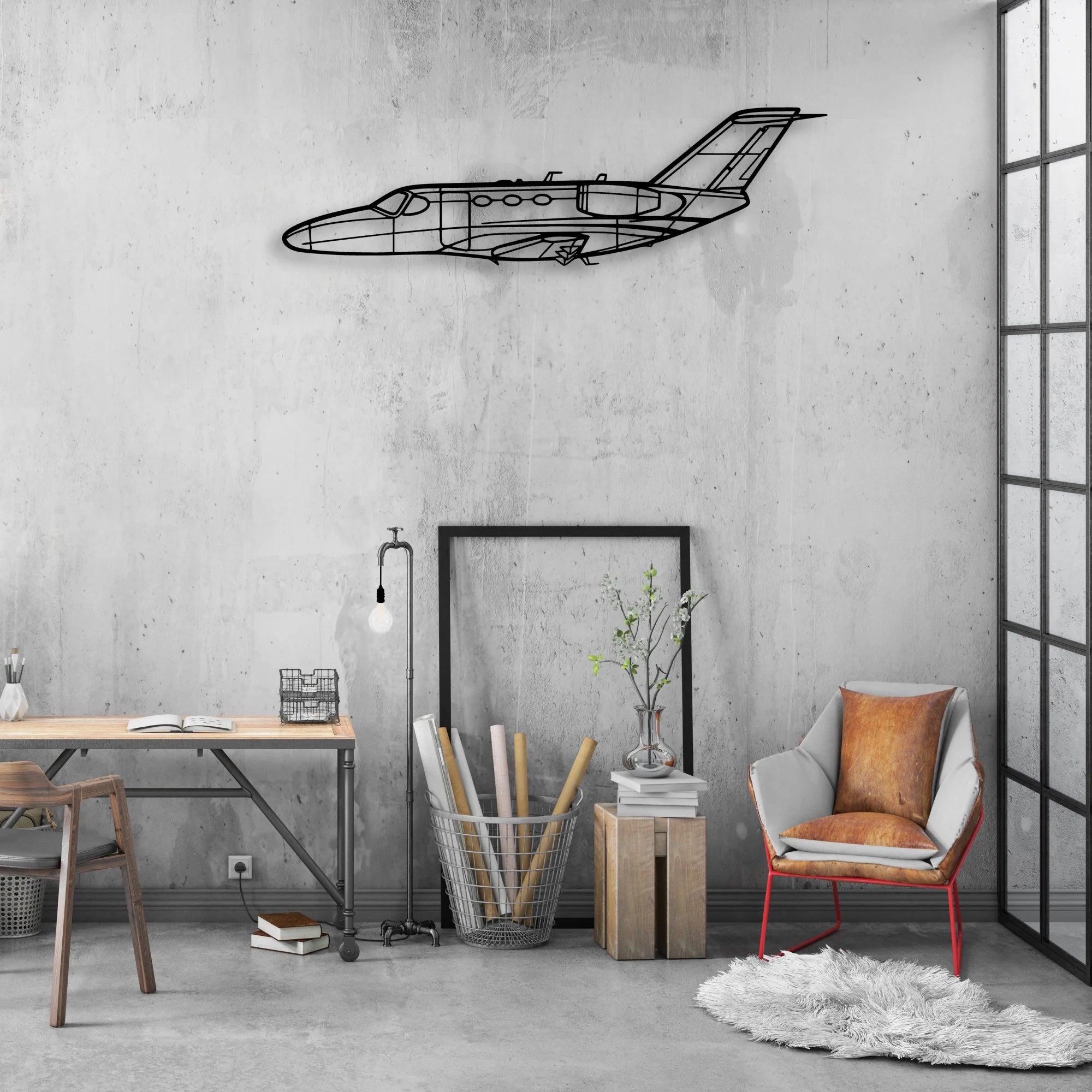 182P Skylane Classic Aircraft Silhouette Metal Wall Art - Aviation Hangar Decor