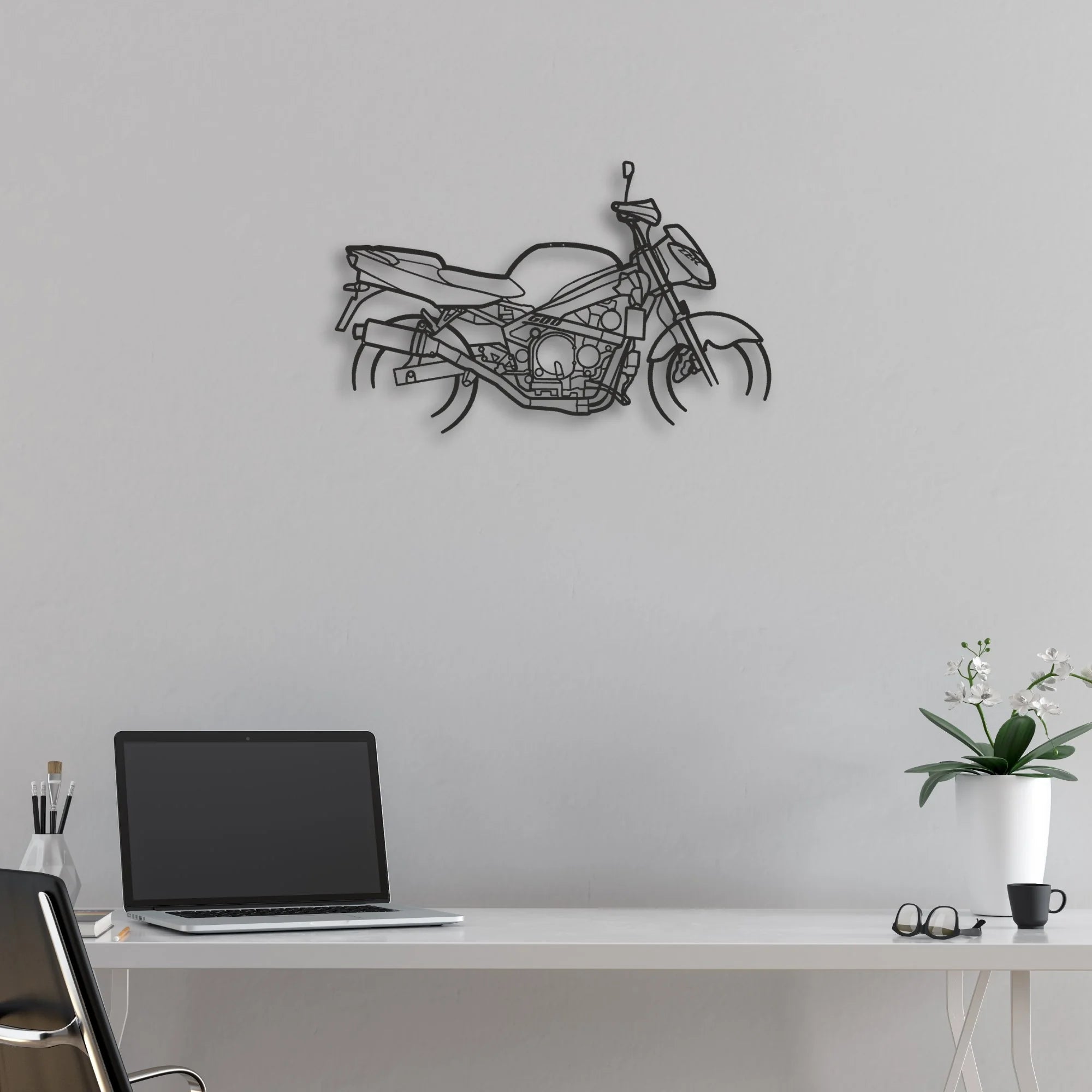 1998 Kawasaki ZX6R G1 Classic Motorcycle Silhouette Metal Wall Art - Moto Garage Decor