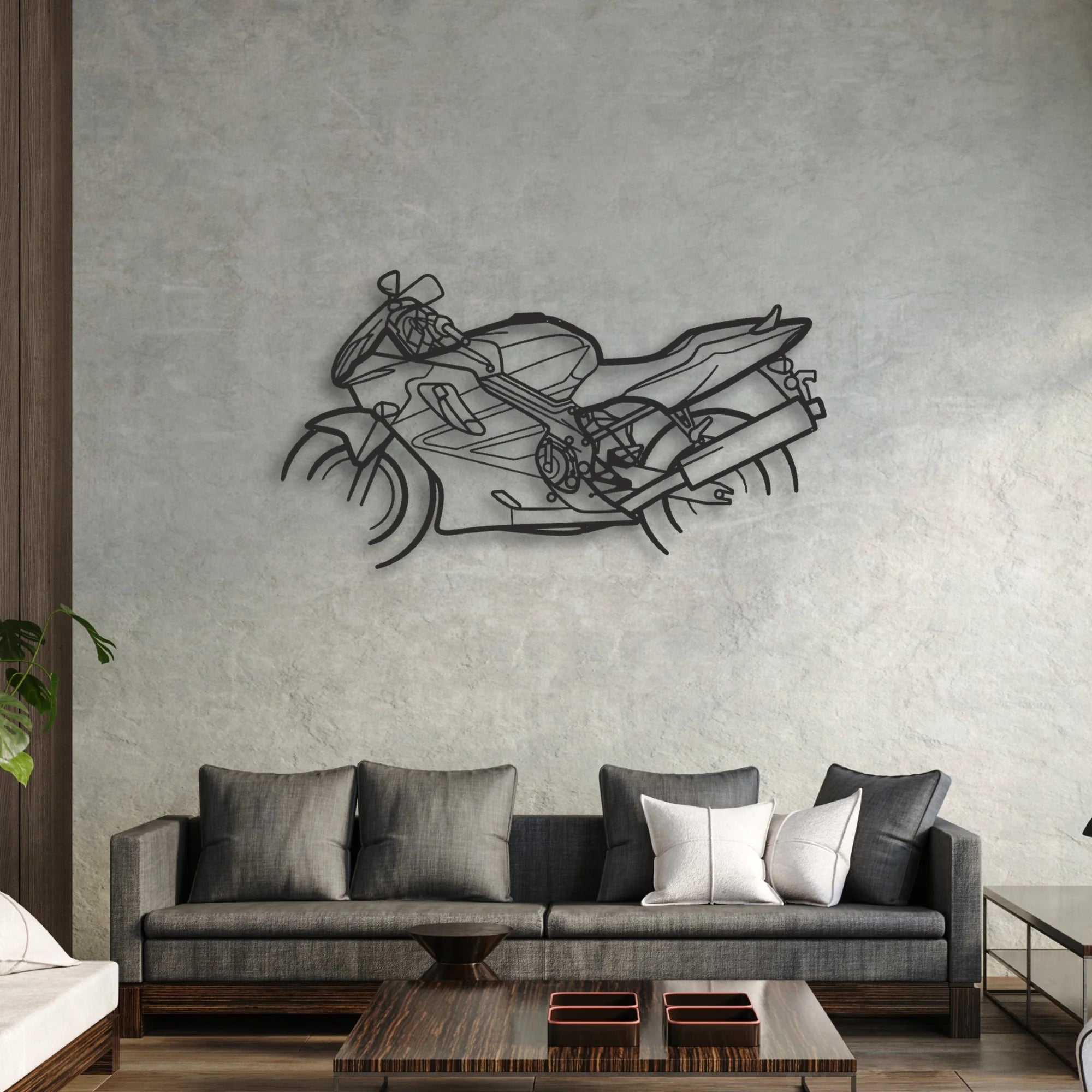 2003 Honda CBR 600 Classic Motorcycle Silhouette Metal Wall Art - Moto Garage Decor
