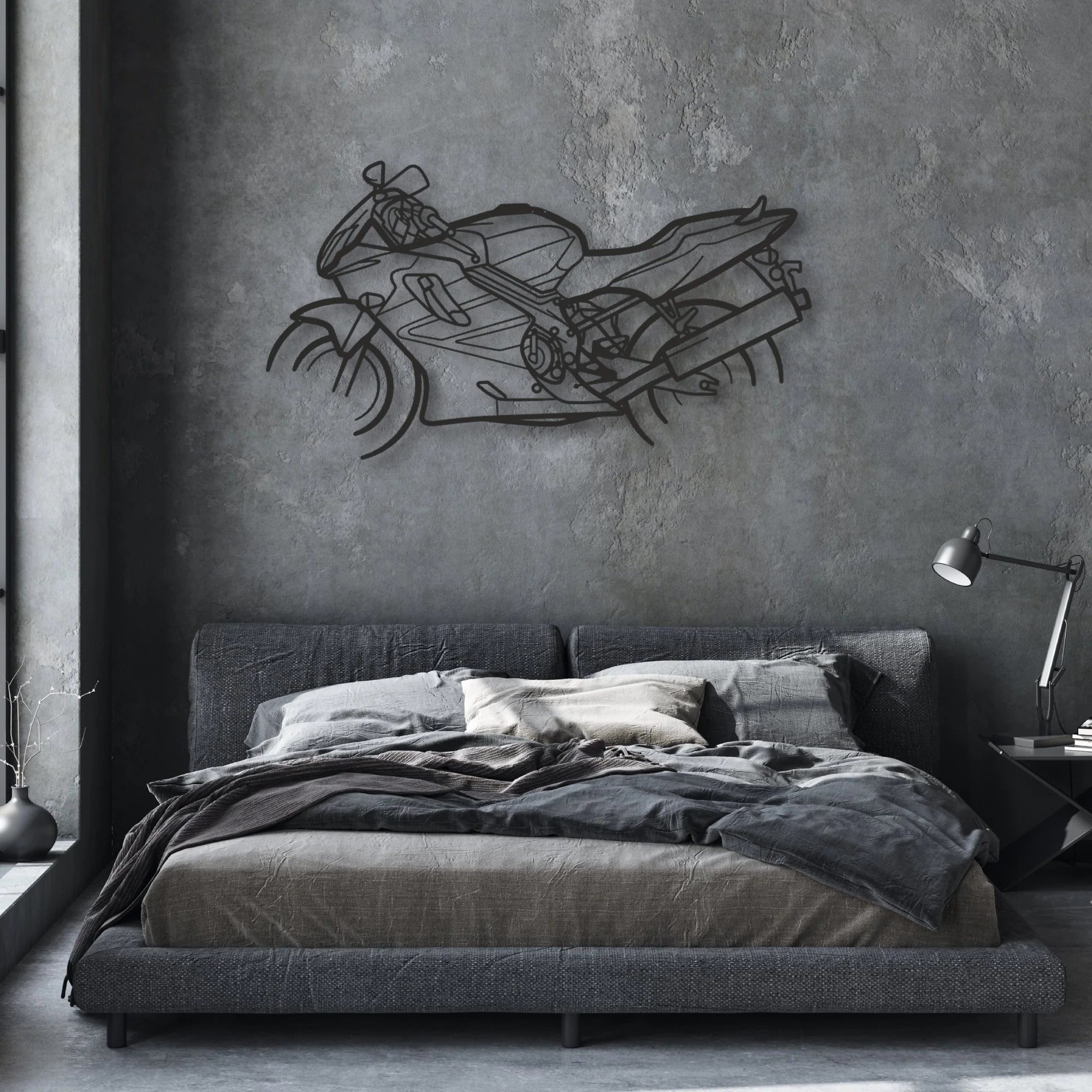 2003 Honda CBR 600 Classic Motorcycle Silhouette Metal Wall Art - Moto Garage Decor
