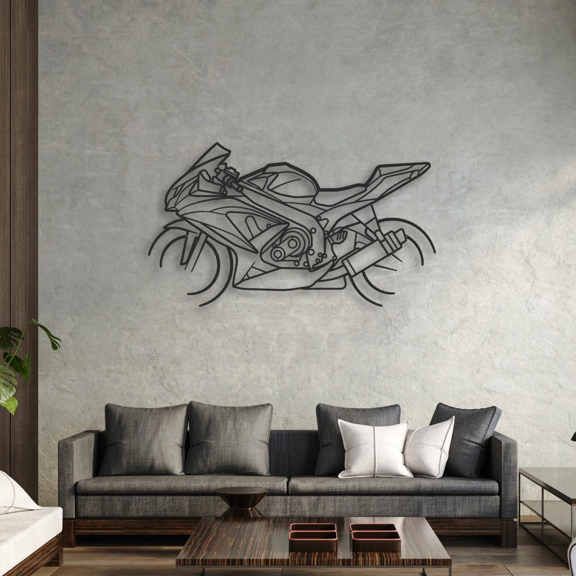 2008 Suzuki GSX-R600 Classic Motorcycle Silhouette Metal Wall Art - Moto Garage Decor
