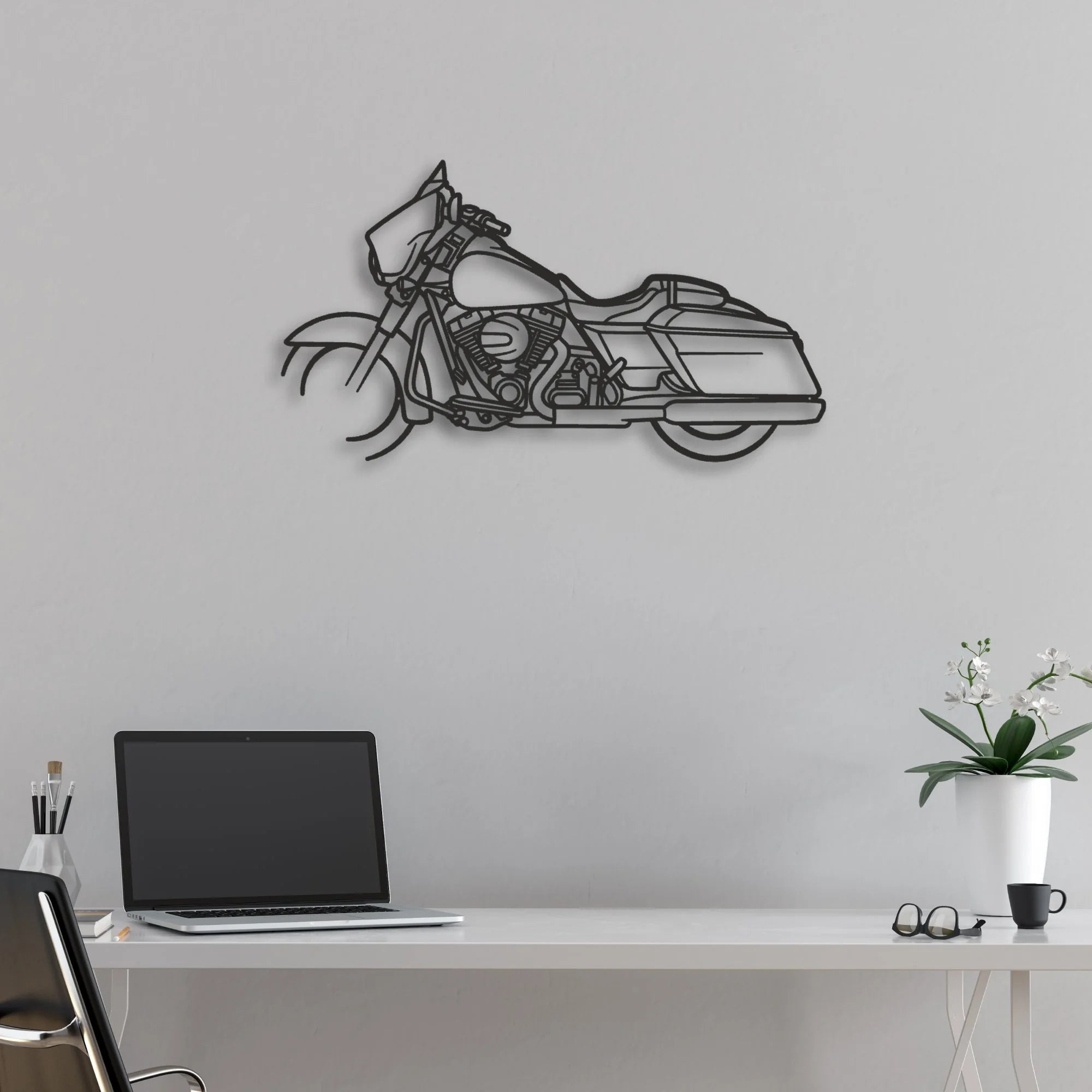 2015 Harley-Davidson Street Glide Special Classic Motorcycle Silhouette Metal Wall Art - Moto Garage Decor