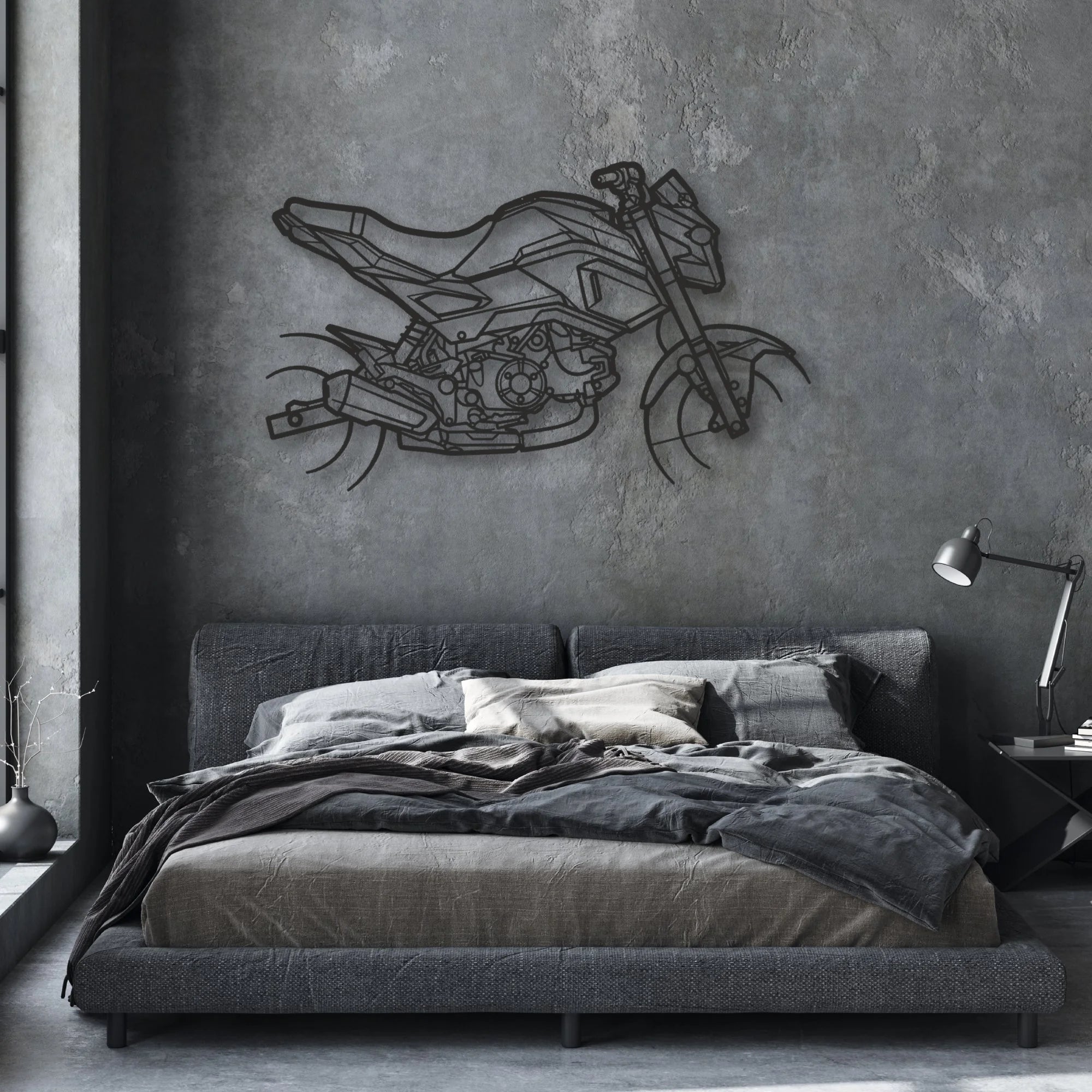 2015 Honda Grom Classic Motorcycle Silhouette Metal Wall Art - Moto Garage Decor