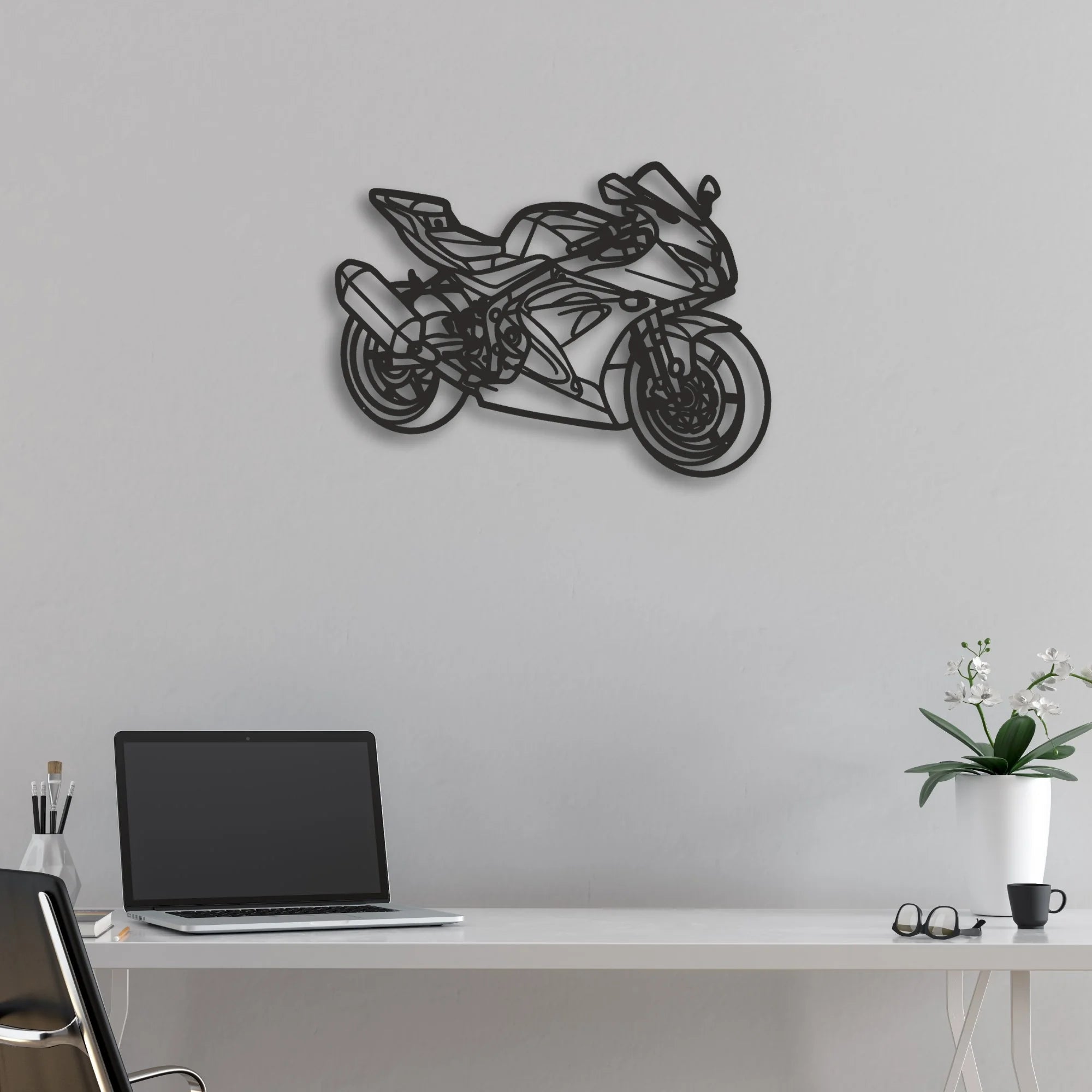 2017 Suzuki GSX R 650 Classic Motorcycle Silhouette Metal Wall Art - Moto Garage Decor