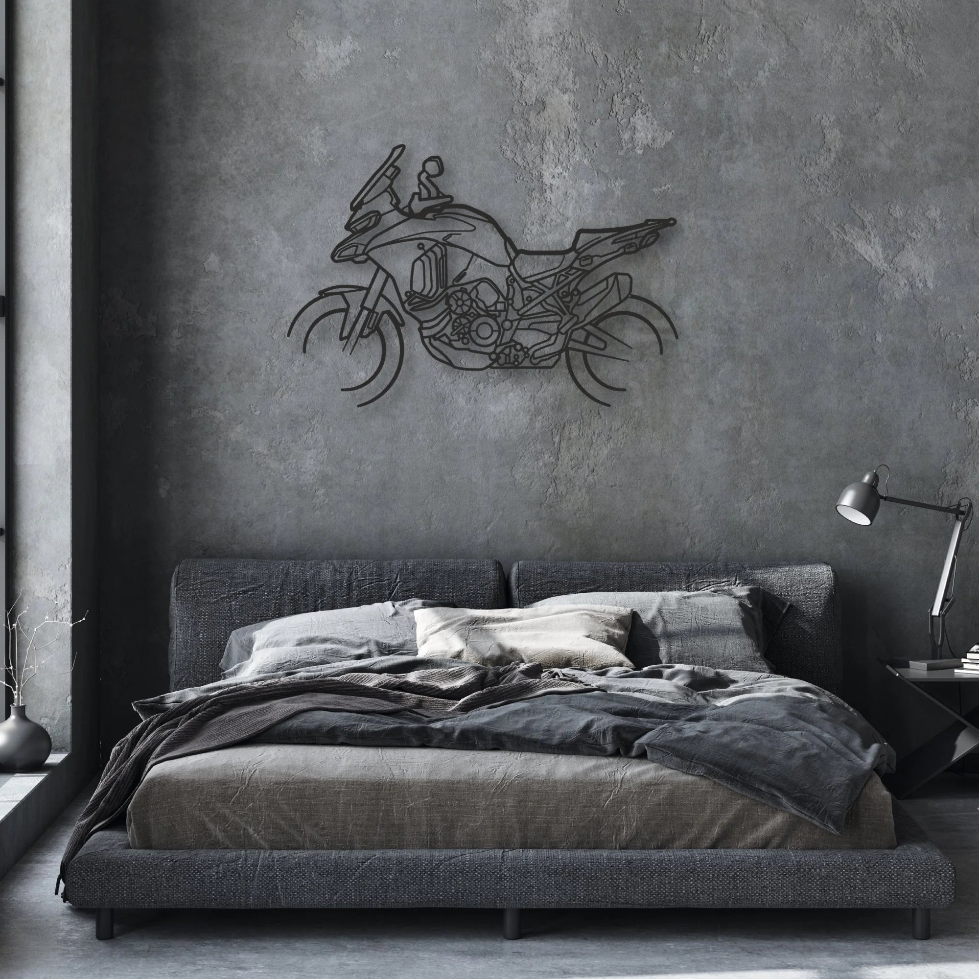 2024 Ducati Multistrada V4 S Classic Motorcycle Silhouette Metal Wall Art - Moto Garage Decor