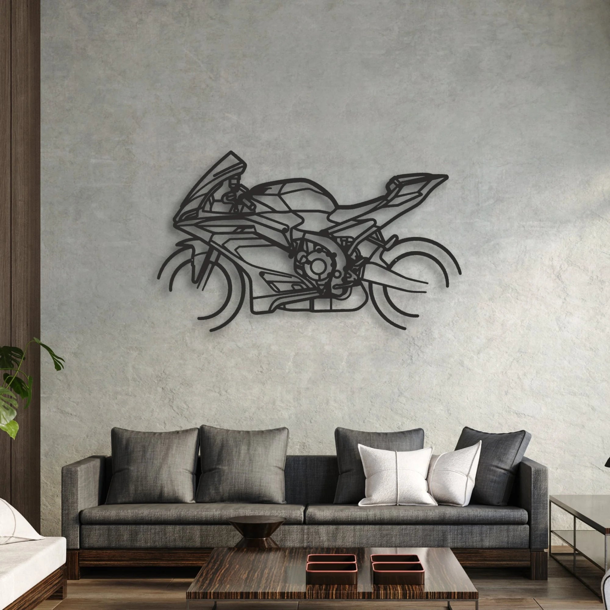 2025 Yamaha YZF-R9 Classic Motorcycle Silhouette Metal Wall Art - Moto Garage Decor