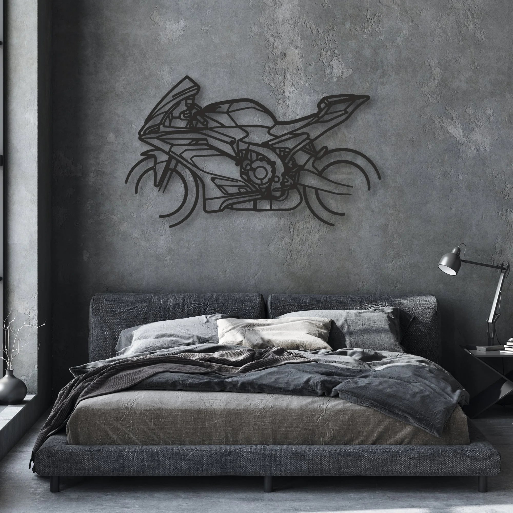 2025 Yamaha YZF-R9 Classic Motorcycle Silhouette Metal Wall Art - Moto Garage Decor