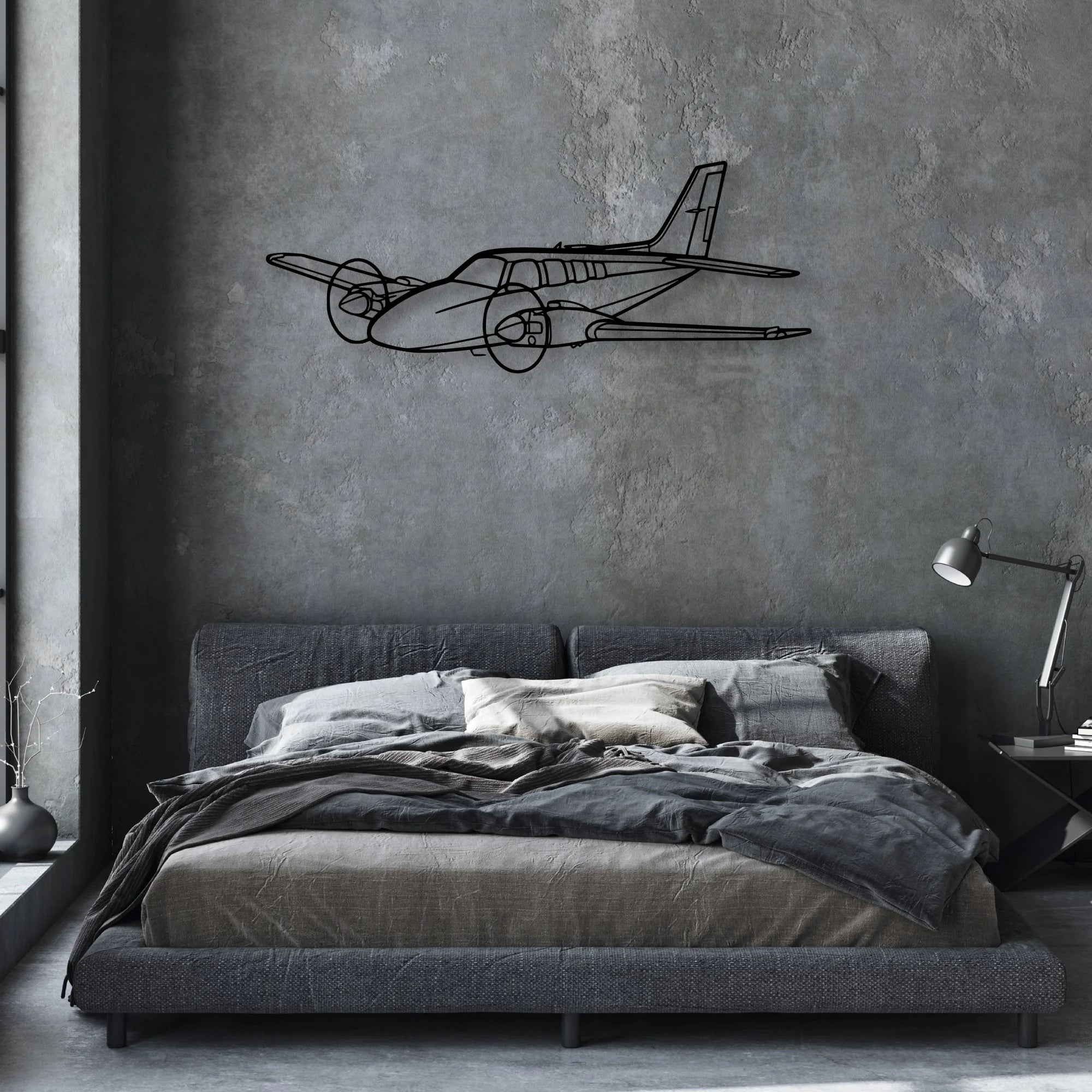 206 3 Classic Aircraft Silhouette Metal Wall Art - Aviation Hangar Decor