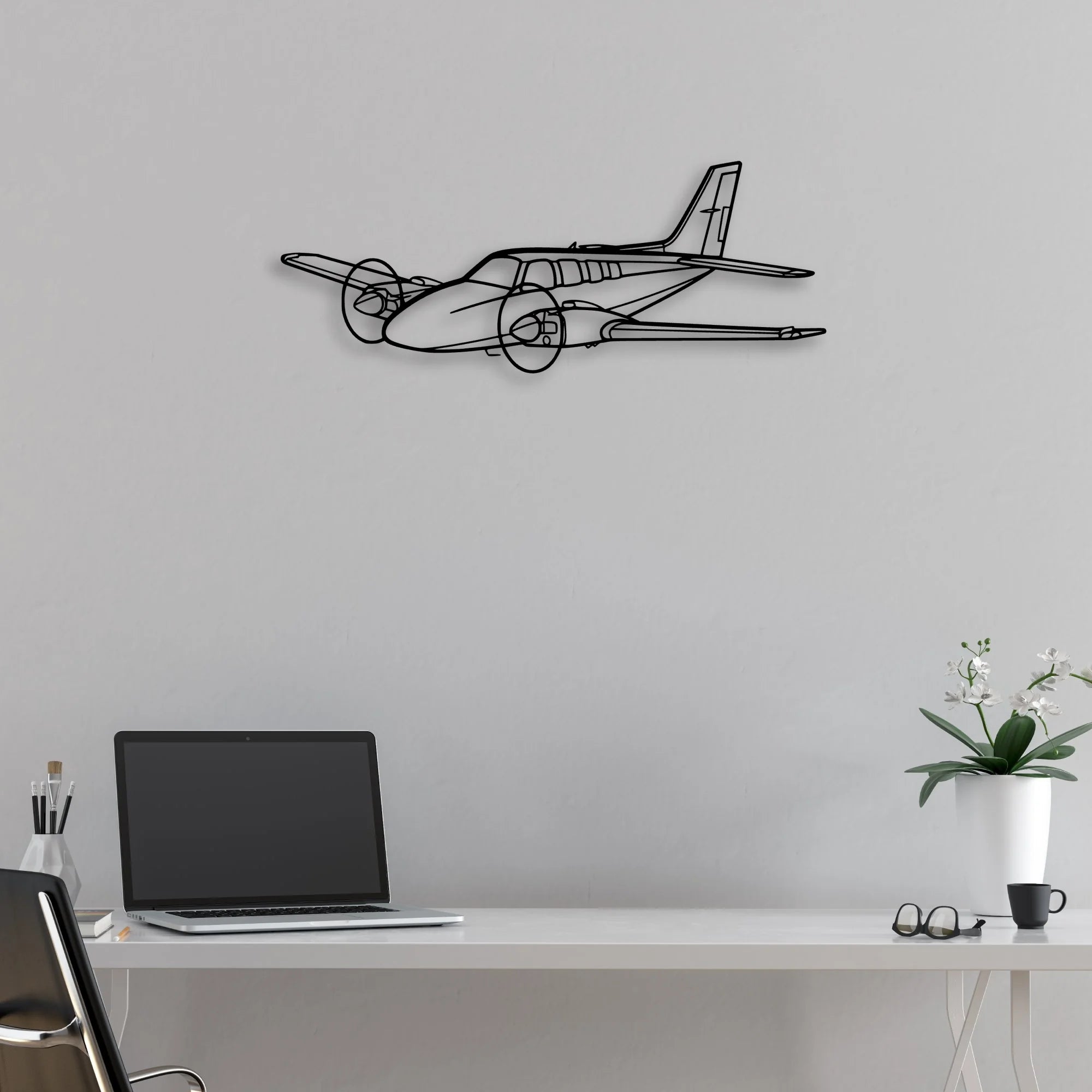 206 3 Classic Aircraft Silhouette Metal Wall Art - Aviation Hangar Decor