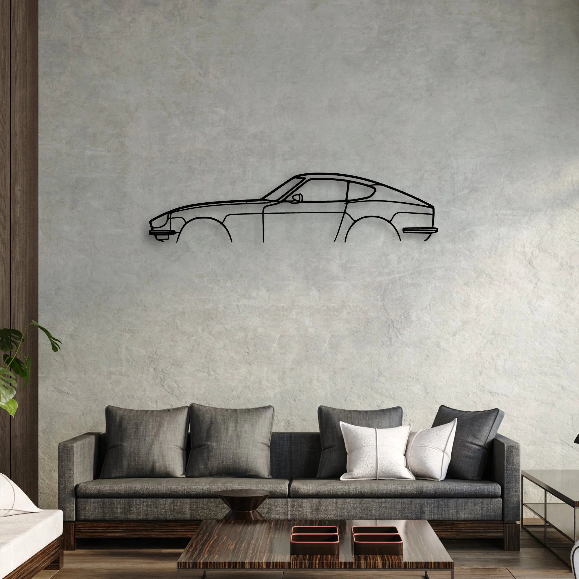 240z 280z Classic Silhouette Metal Wall Art - Automotive Garage Decor
