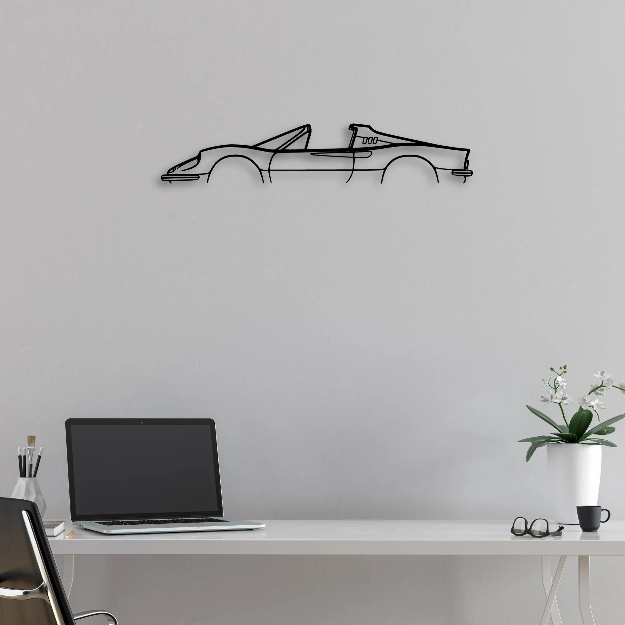 246 GTS Dino Classic Silhouette Metal Wall Art - Automotive Garage Decor