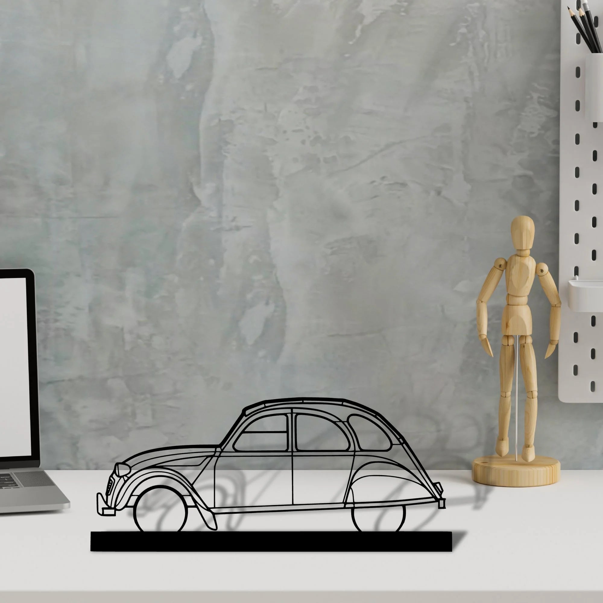 2cv Silhouette Metal Art Stand - Aero Silhouette