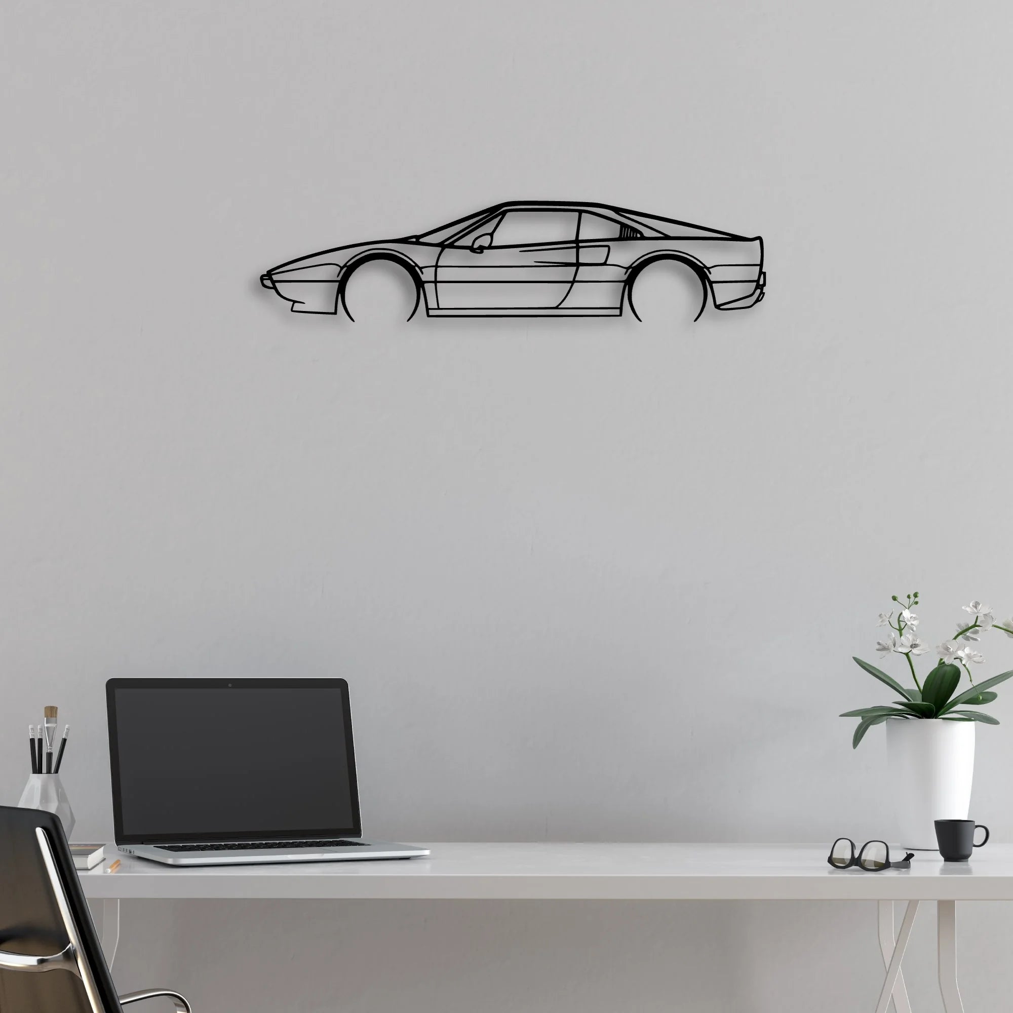 308 GTB 1978 Classic Silhouette Metal Wall Art - Automotive Garage Decor