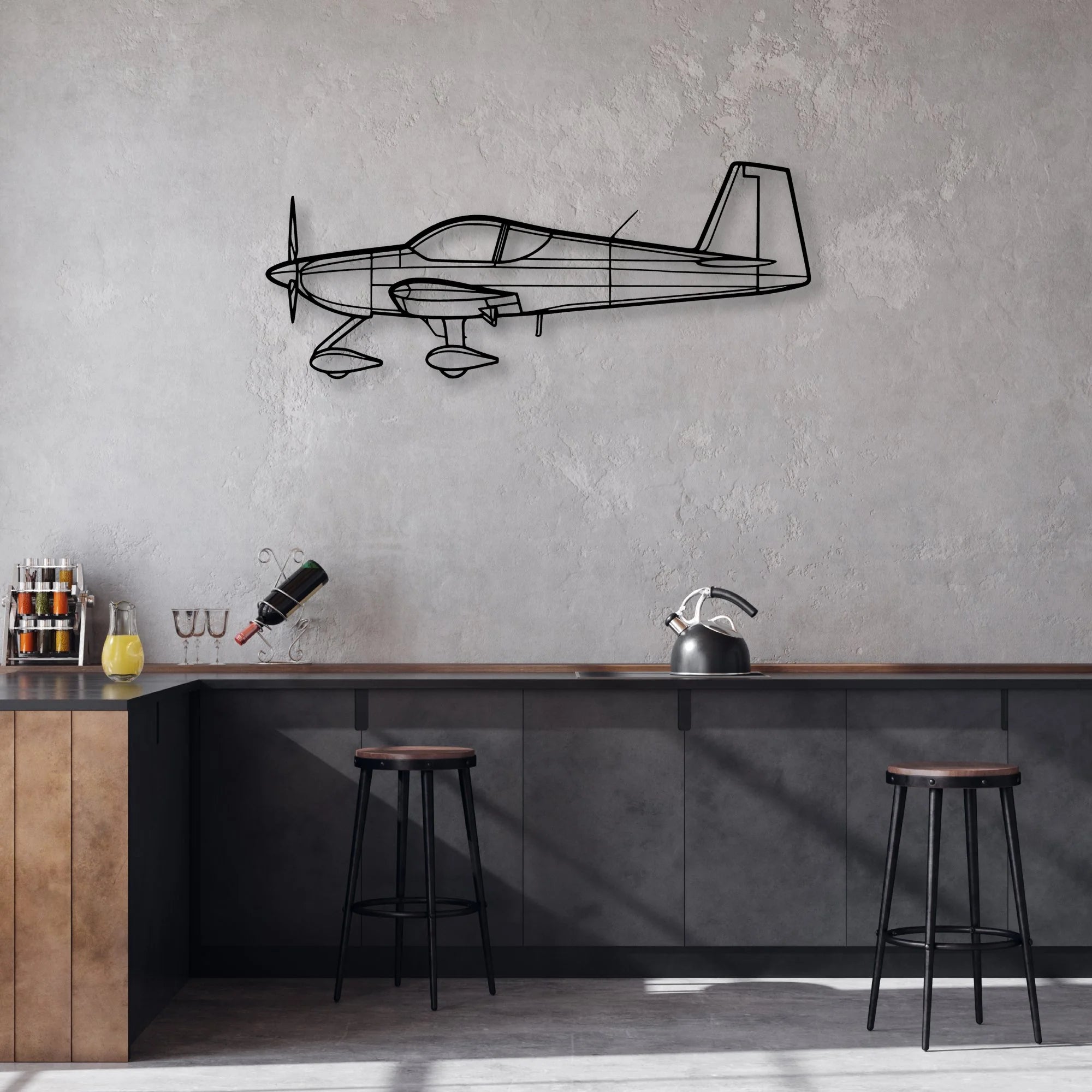 310R 2 Classic Aircraft Silhouette Metal Wall Art - Aviation Hangar Decor