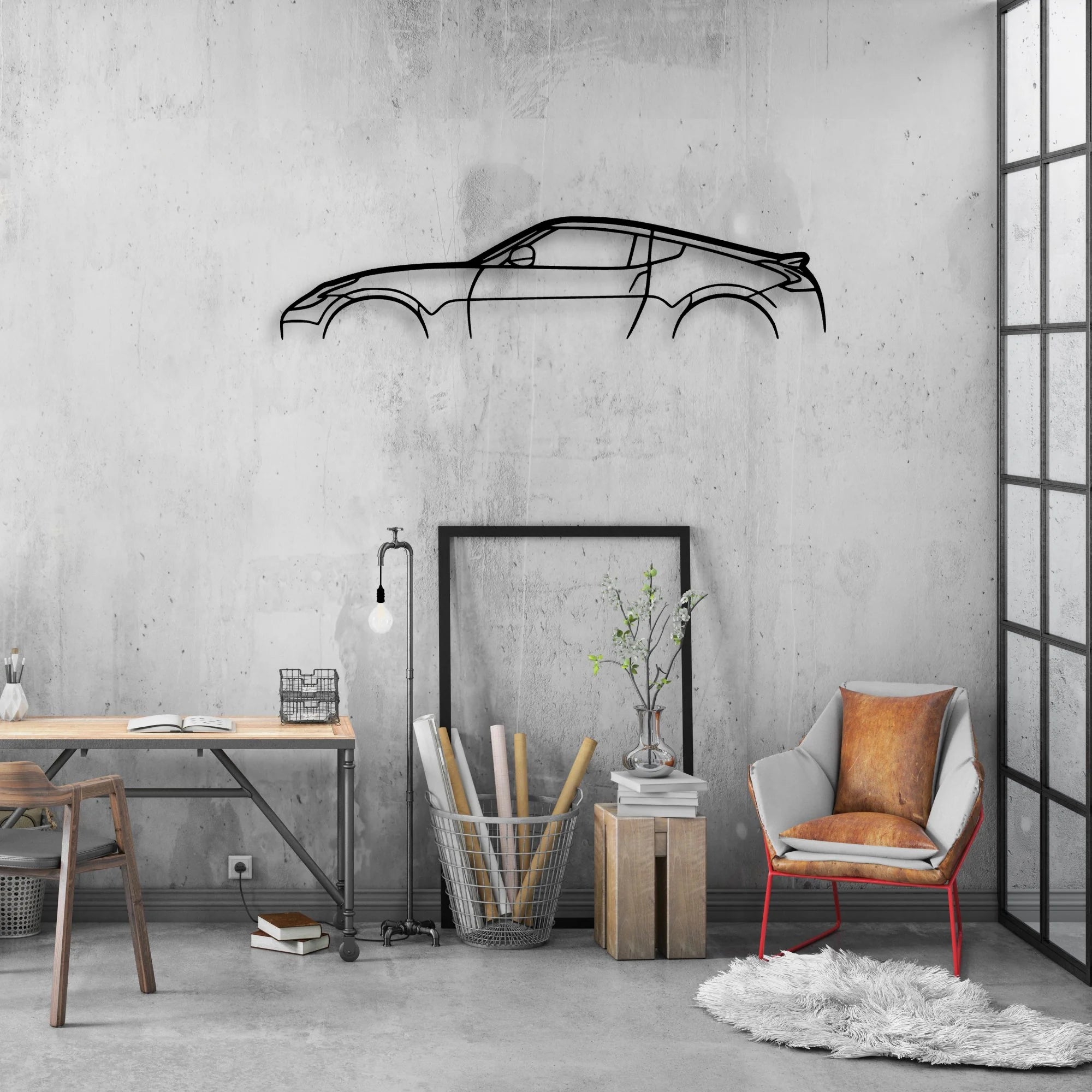 370z Classic Silhouette Metal Wall Art - Automotive Garage Decor
