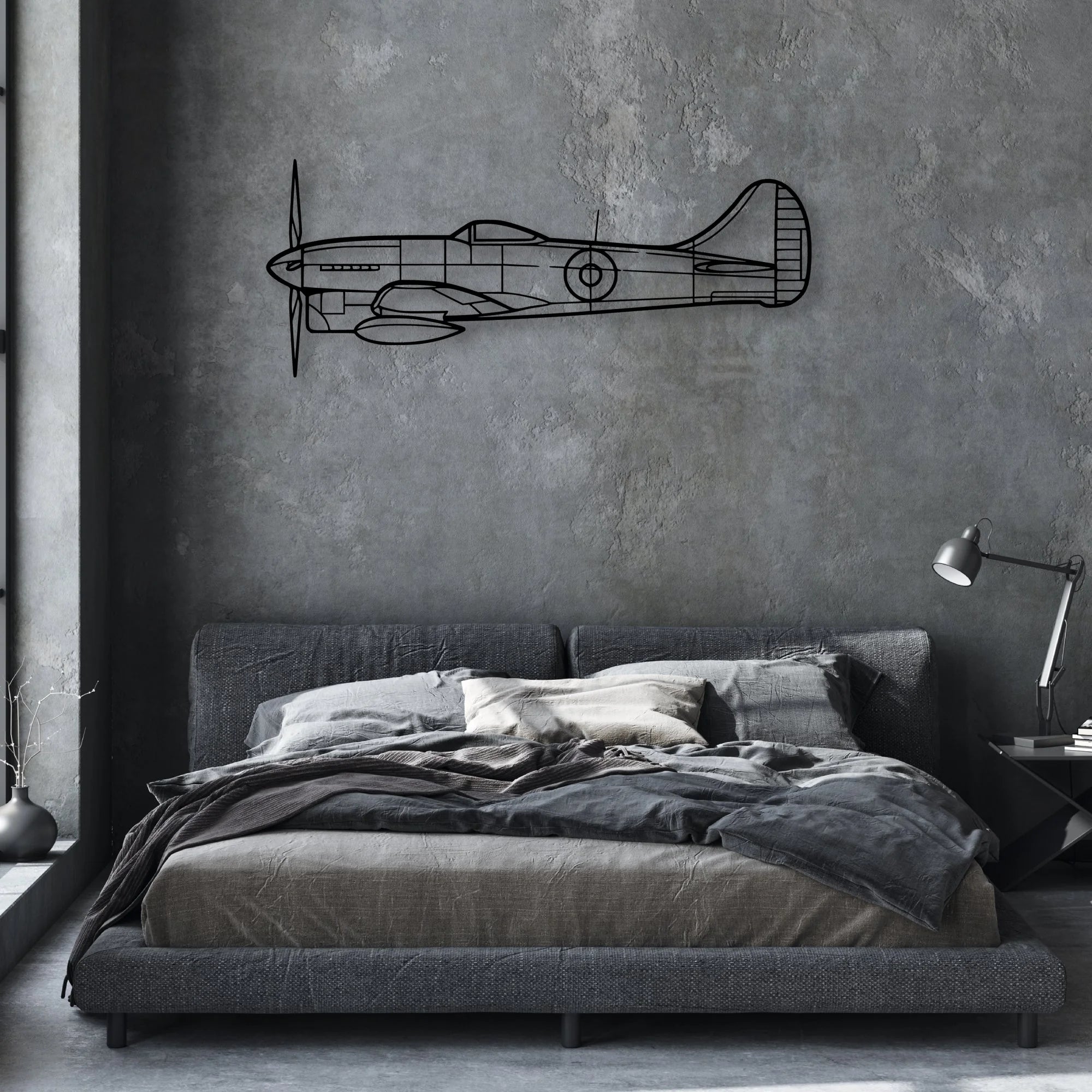 412EP Classic Aircraft Silhouette Metal Wall Art - Aviation Hangar Decor