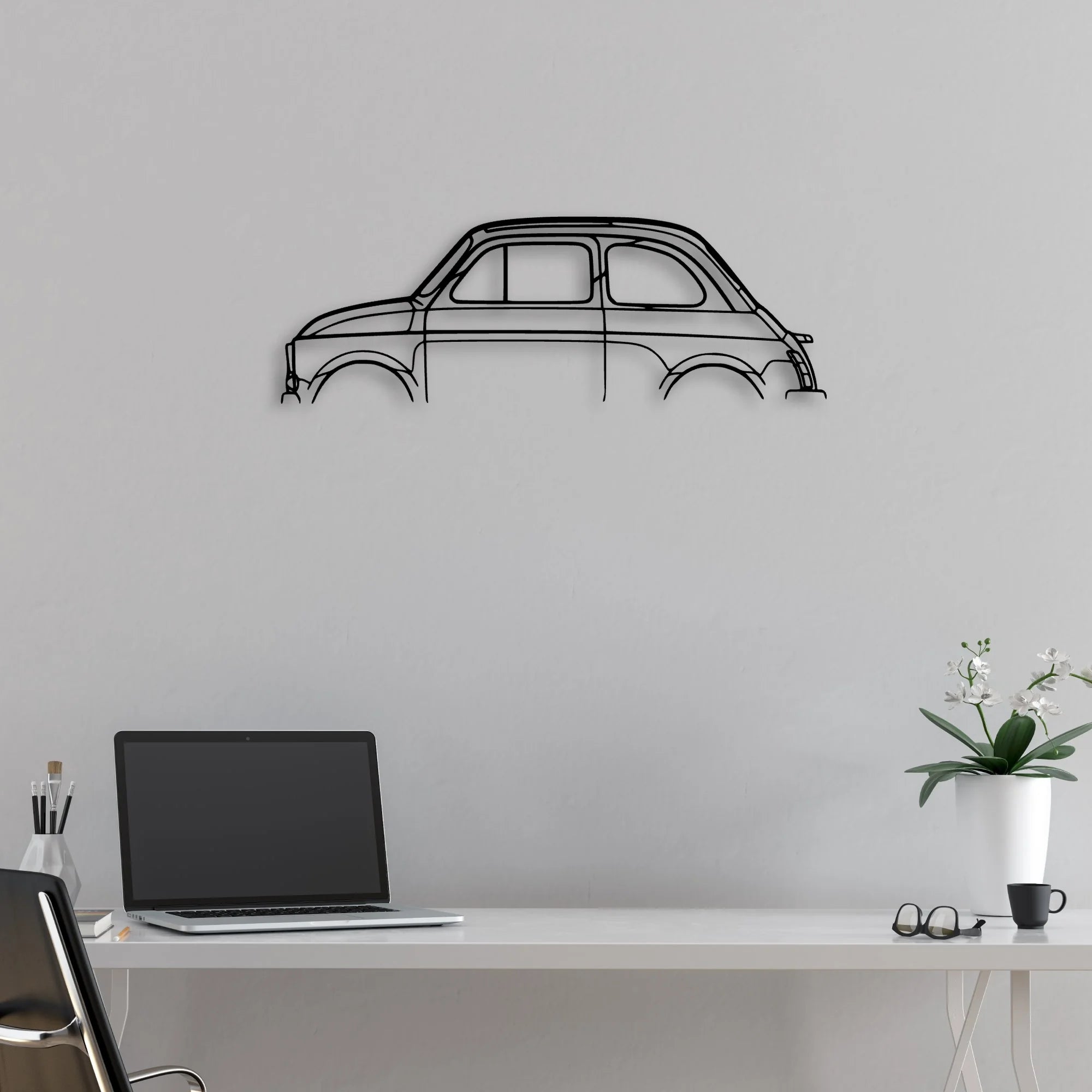 500 1971 Classic Silhouette Metal Wall Art - Automotive Garage Decor