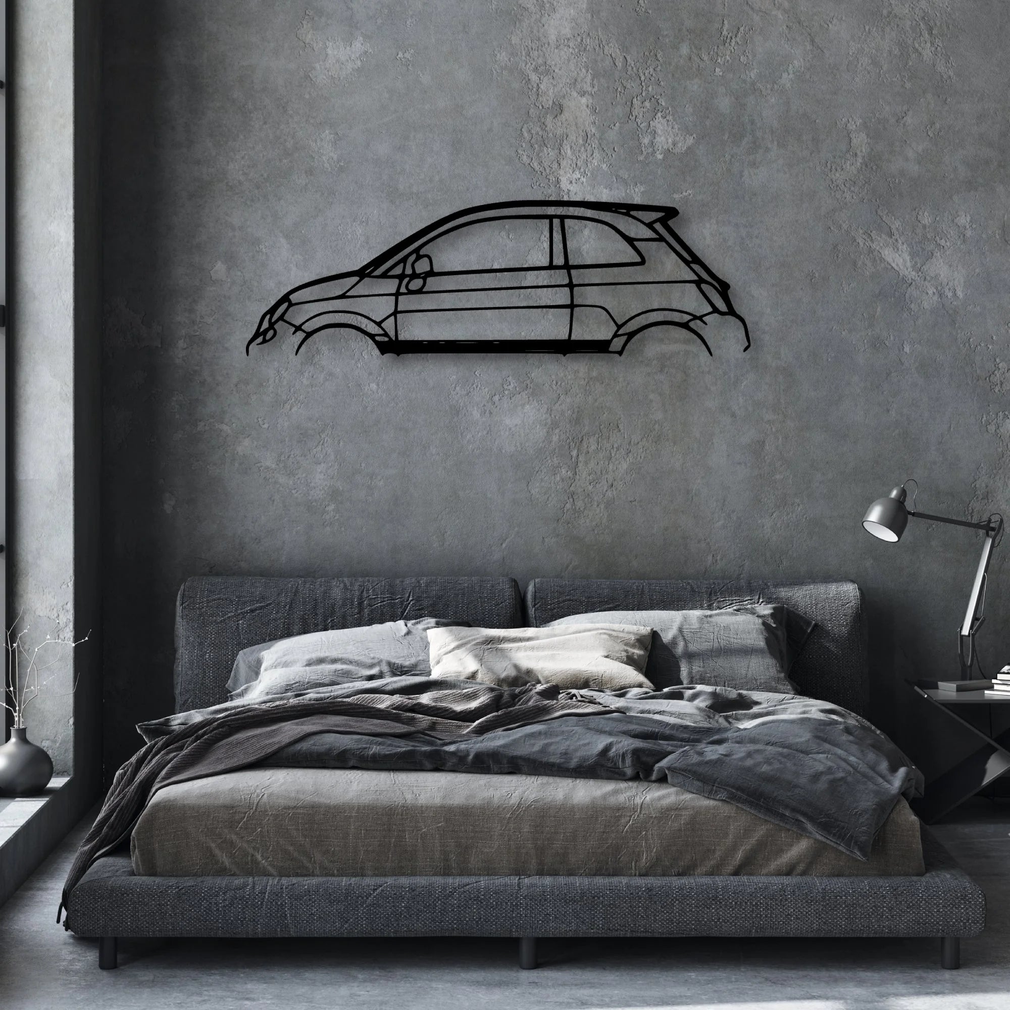 500 Abarth Classic Silhouette Metal Wall Art - Automotive Garage Decor
