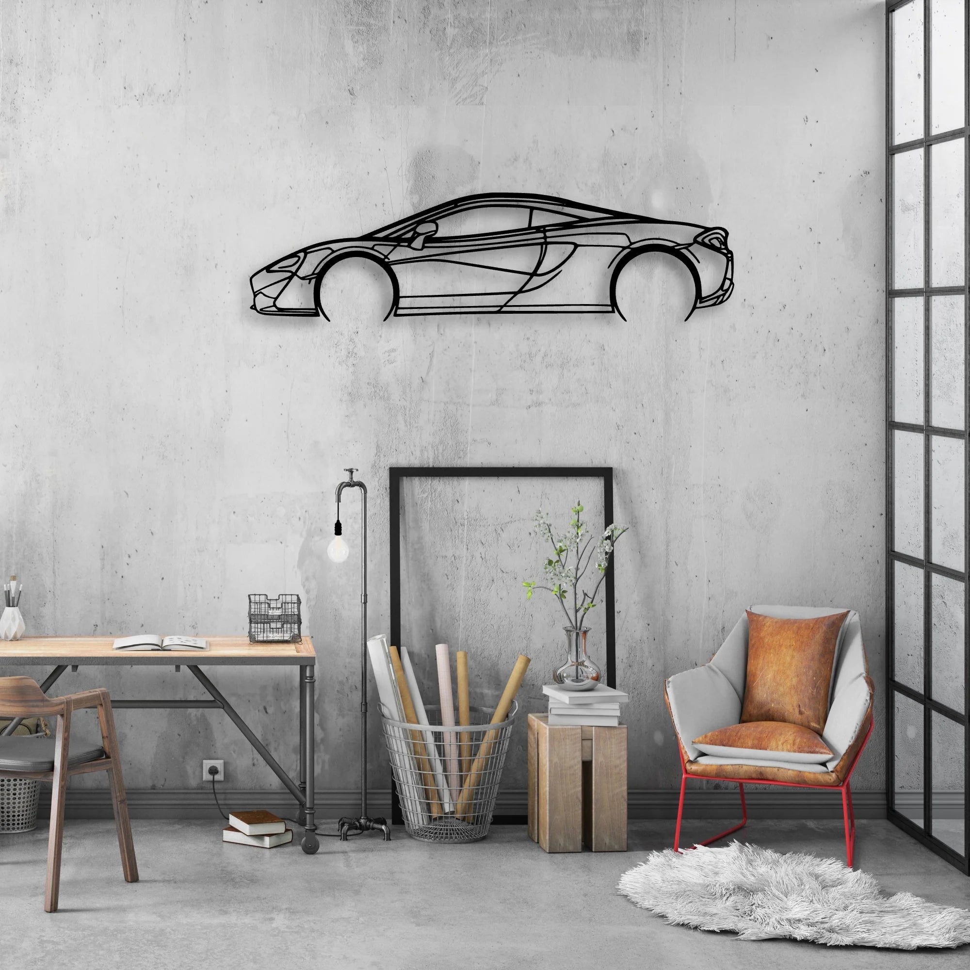 570s 2 Classic Silhouette Metal Wall Art - Automotive Garage Decor