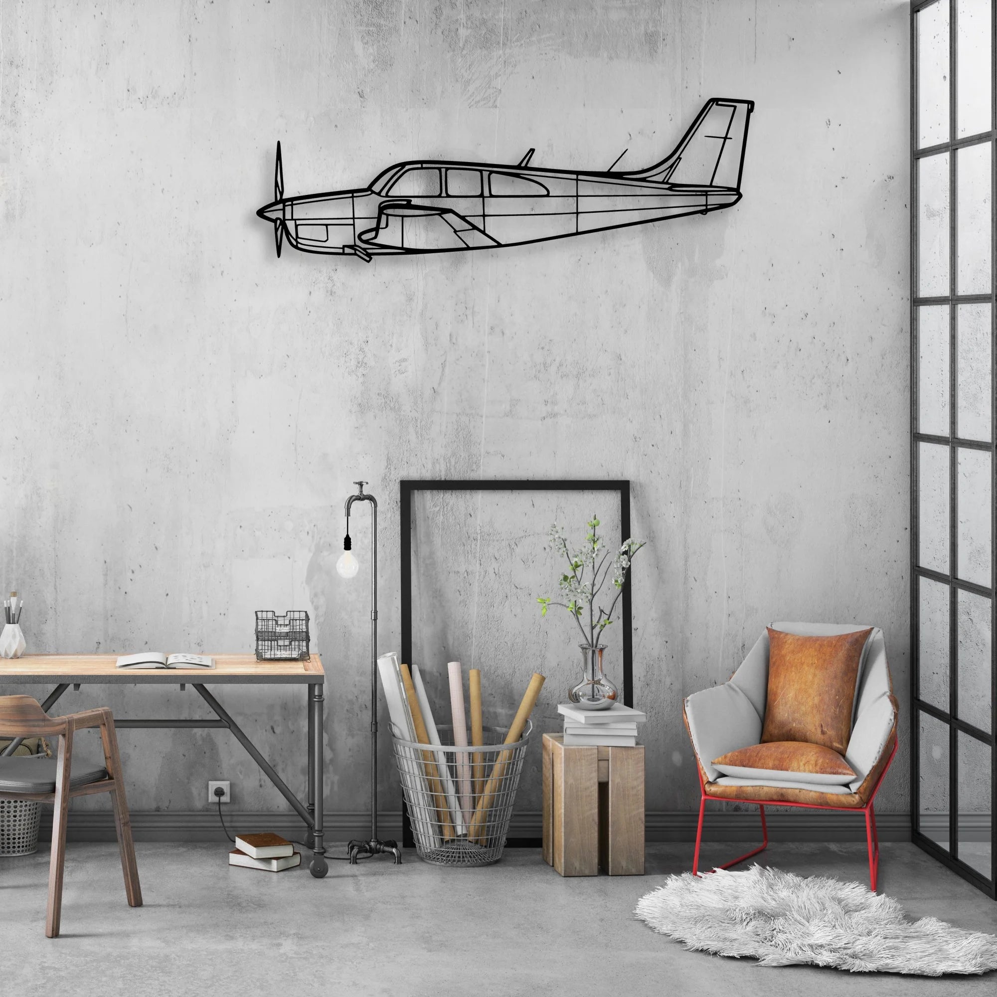 600M SLS-2 Classic Aircraft Silhouette Metal Wall Art - Aviation Hangar Decor