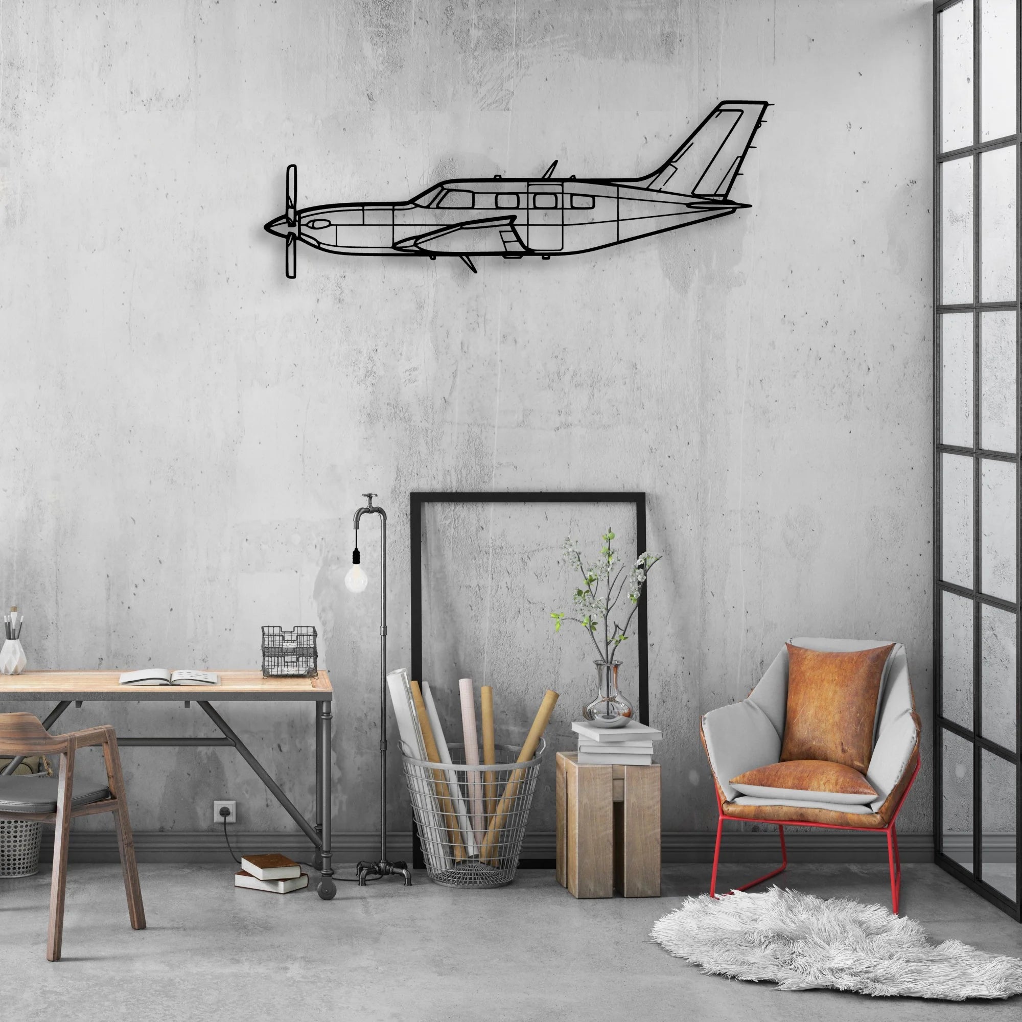 600M SLS Classic Aircraft Silhouette Metal Wall Art - Aviation Hangar Decor
