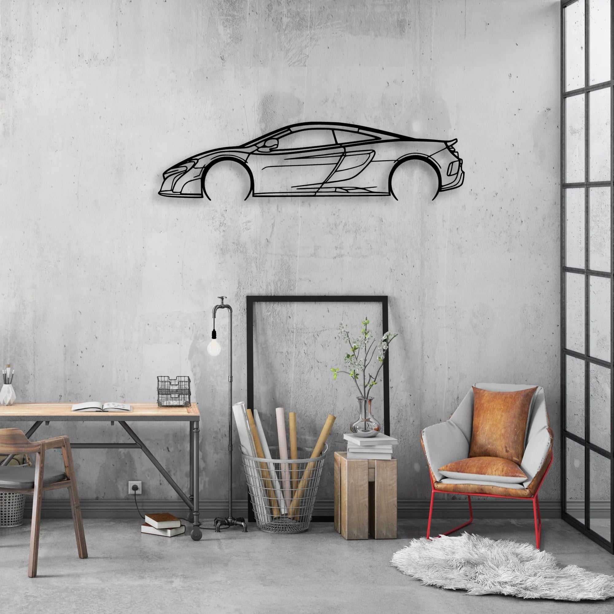 675 LT 2016 Classic Silhouette Metal Wall Art - Automotive Garage Decor