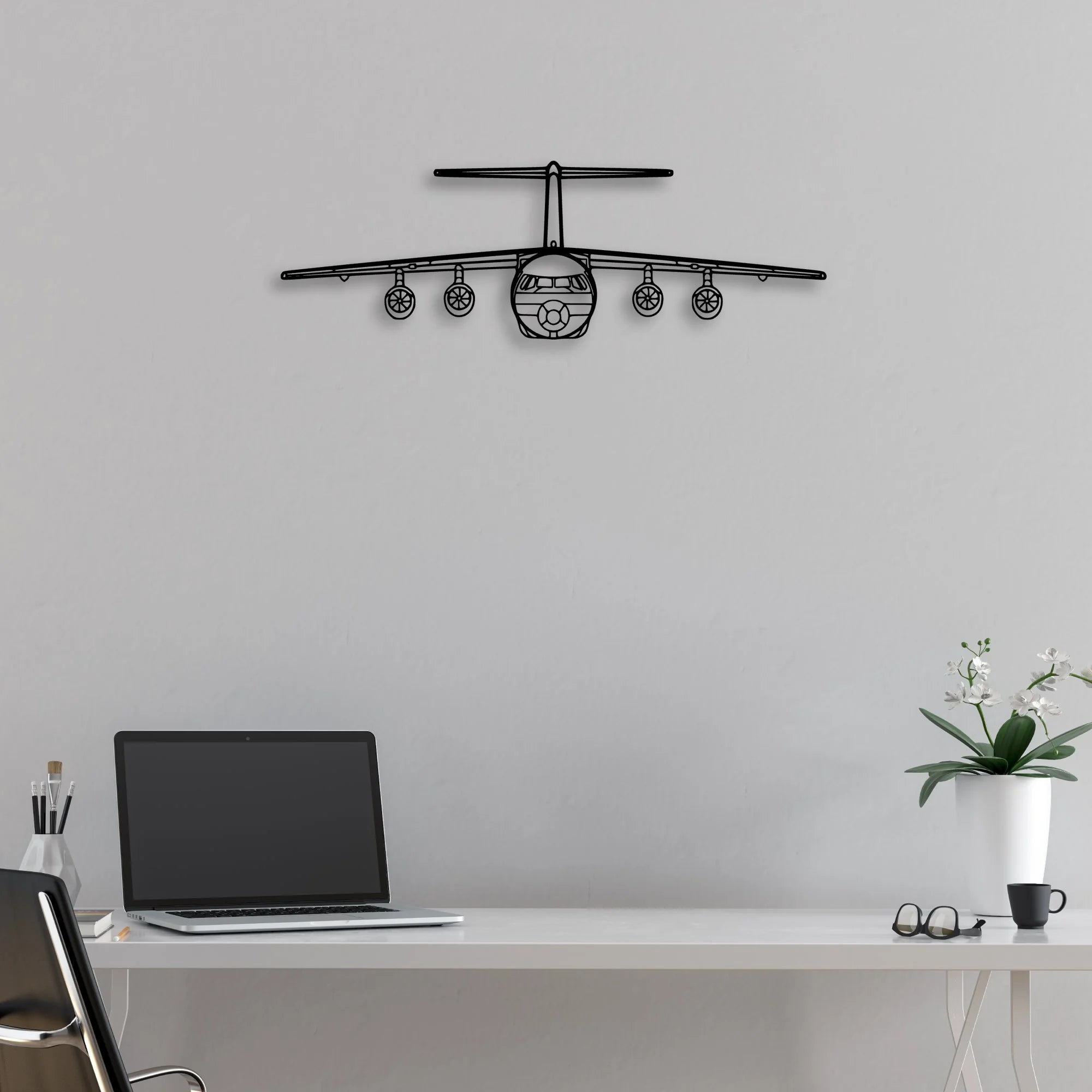 747 8 2 Classic Aircraft Silhouette Metal Wall Art - Aviation Hangar Decor
