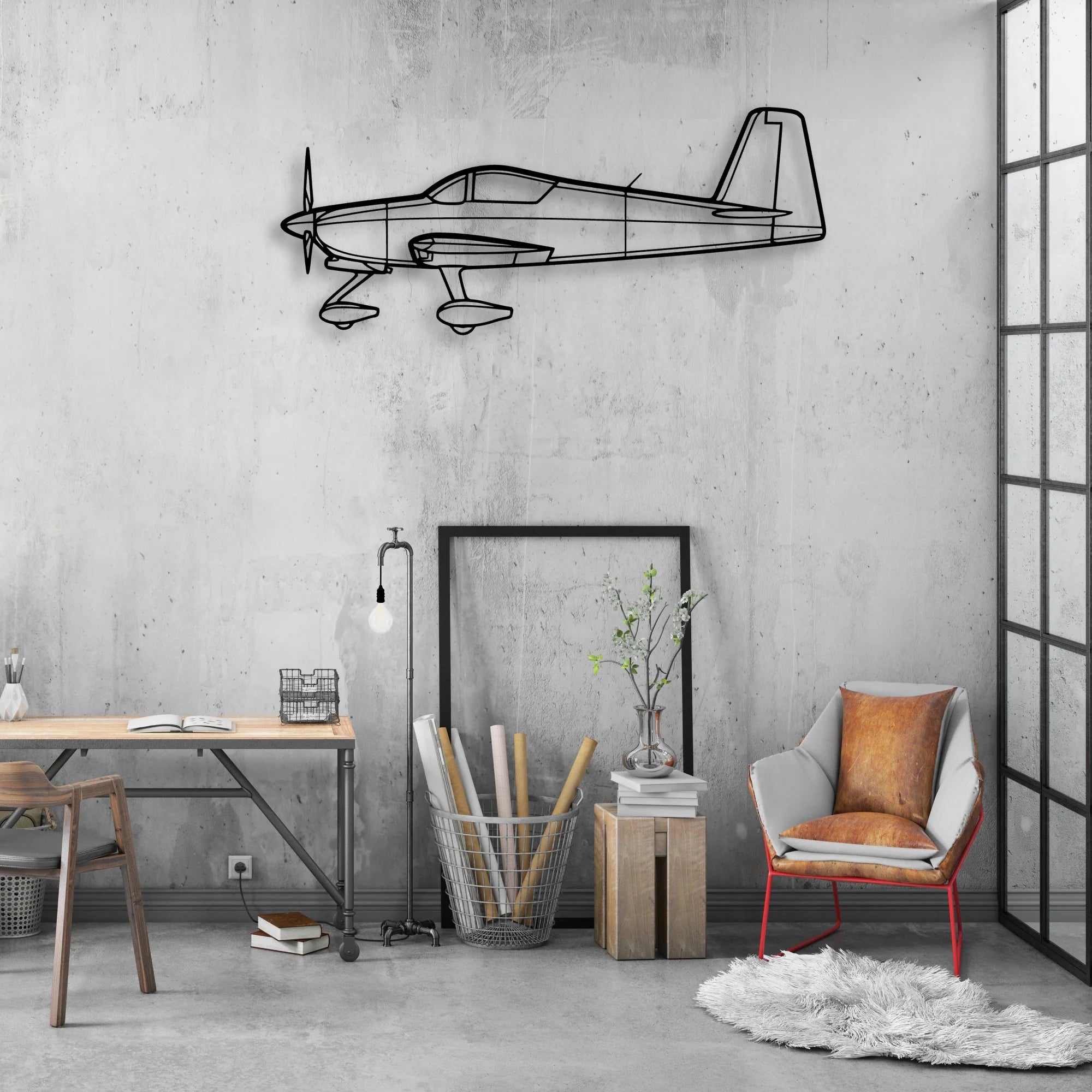 777 300ER 4 Classic Aircraft Silhouette Metal Wall Art - Aviation Hangar Decor