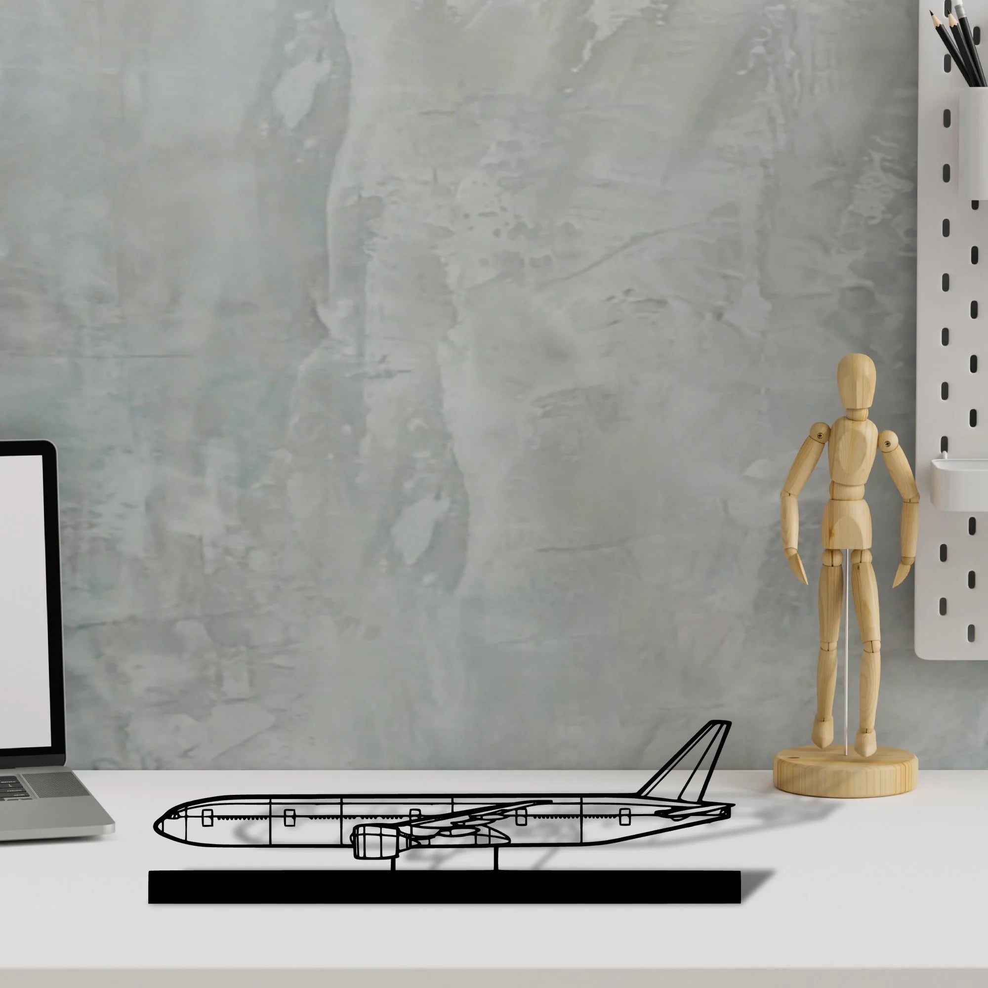 777-300er Silhouette Metal Art Stand - Aero Silhouette