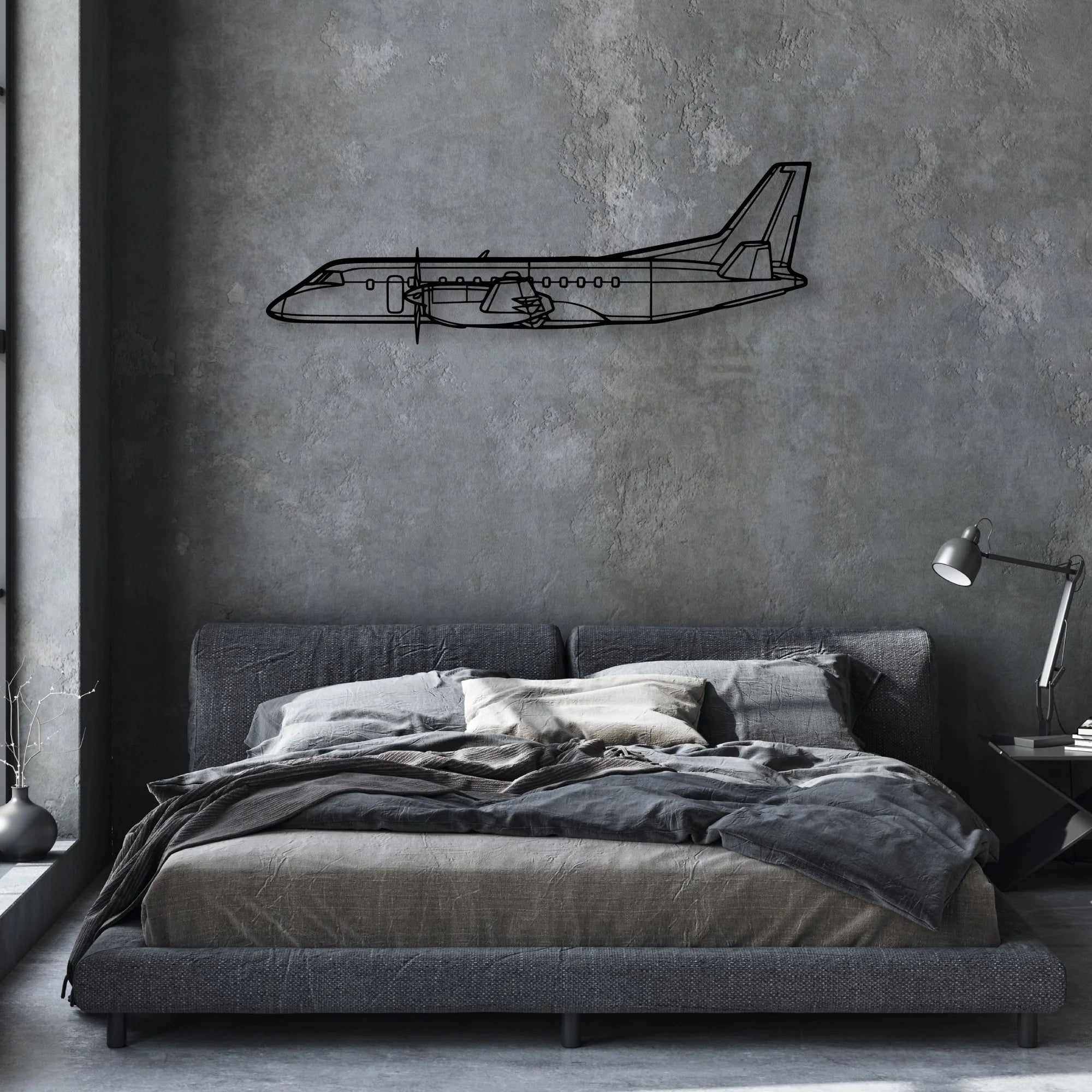 777F Classic Aircraft Silhouette Metal Wall Art - Aviation Hangar Decor