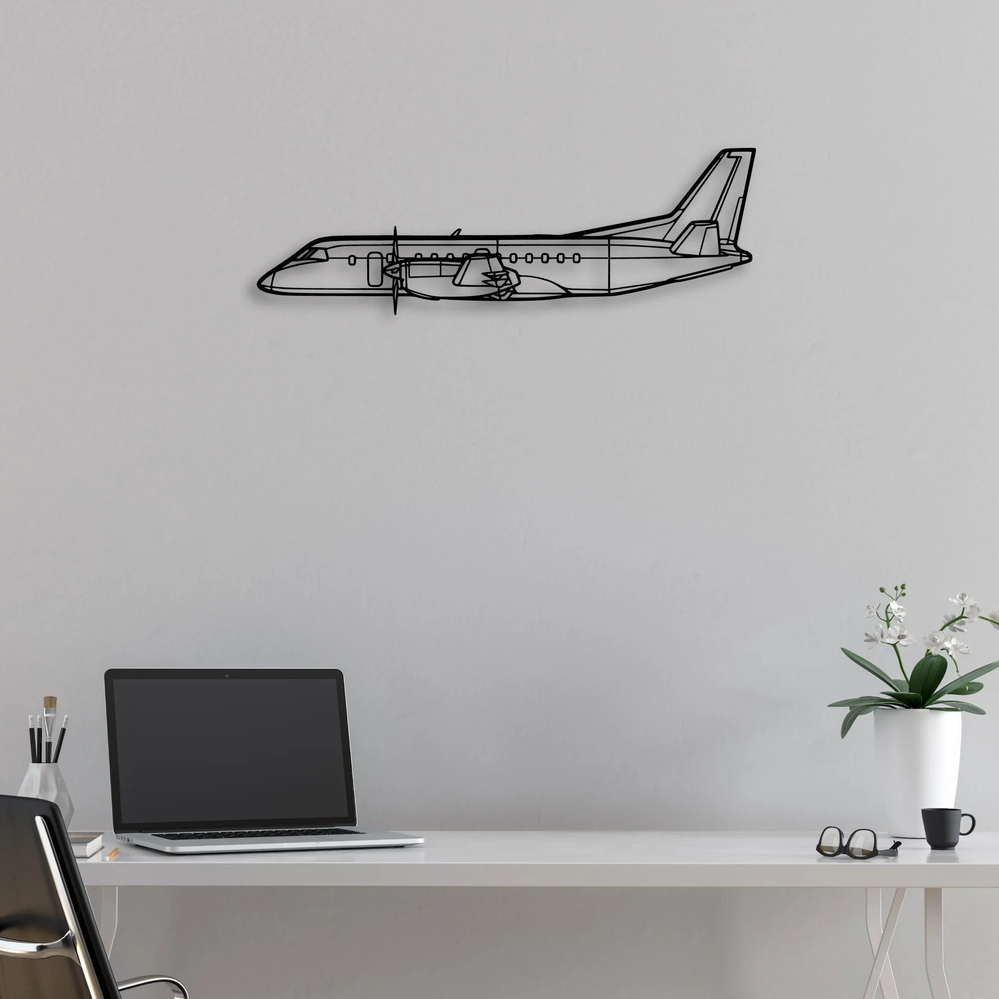 777F Classic Aircraft Silhouette Metal Wall Art - Aviation Hangar Decor