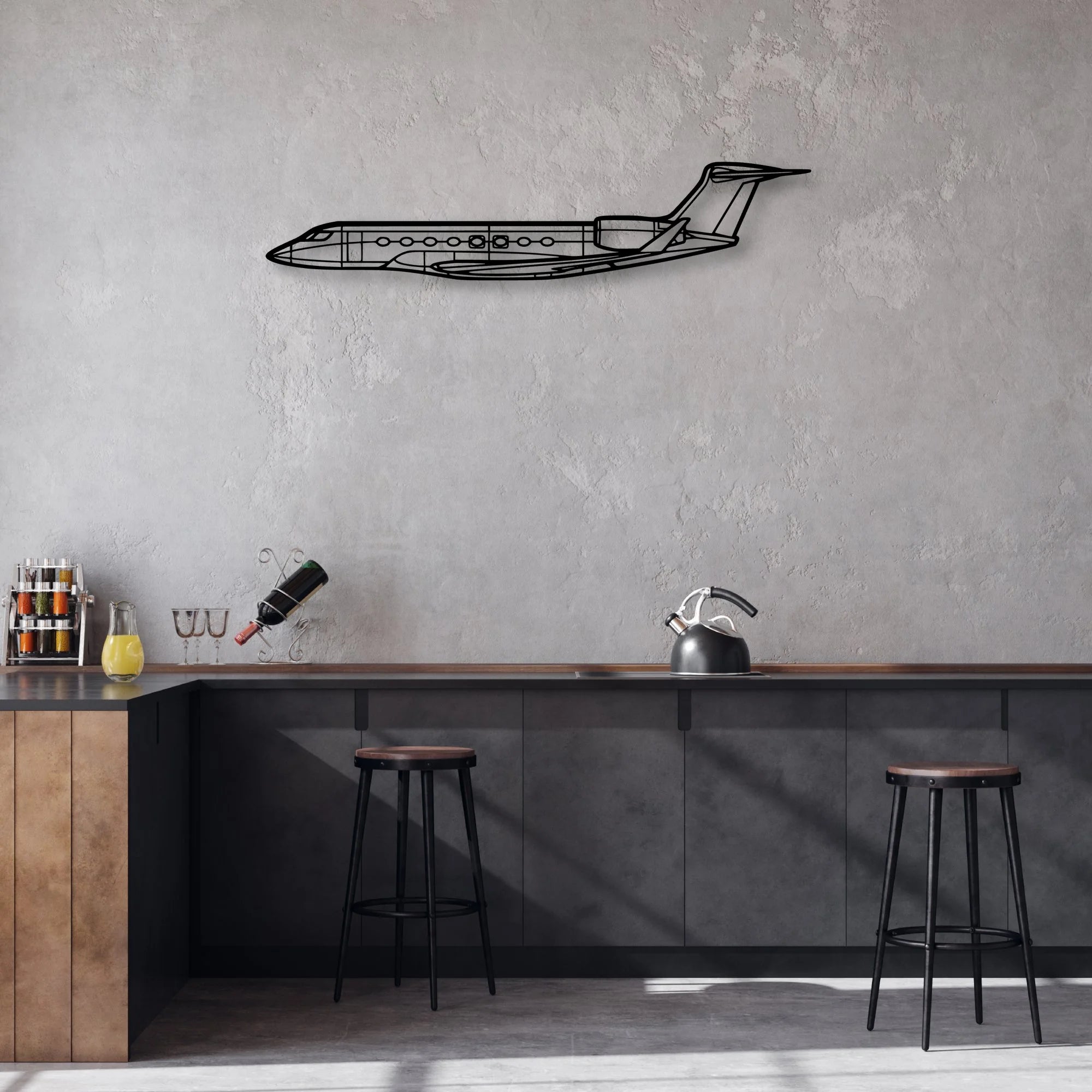 787 2 Classic Aircraft Silhouette Metal Wall Art - Aviation Hangar Decor