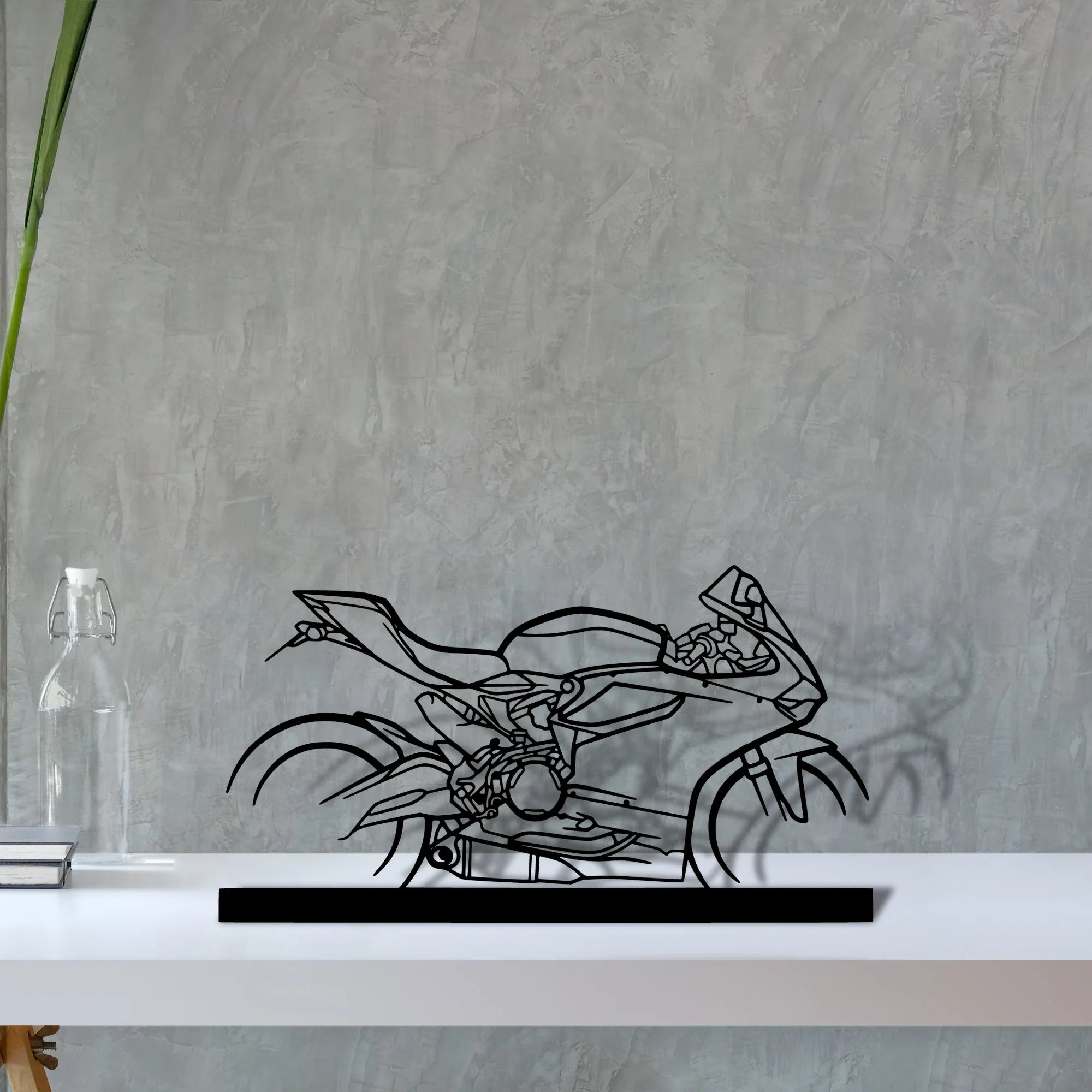 899-panigale Silhouette Metal Art Stand - Aero Silhouette
