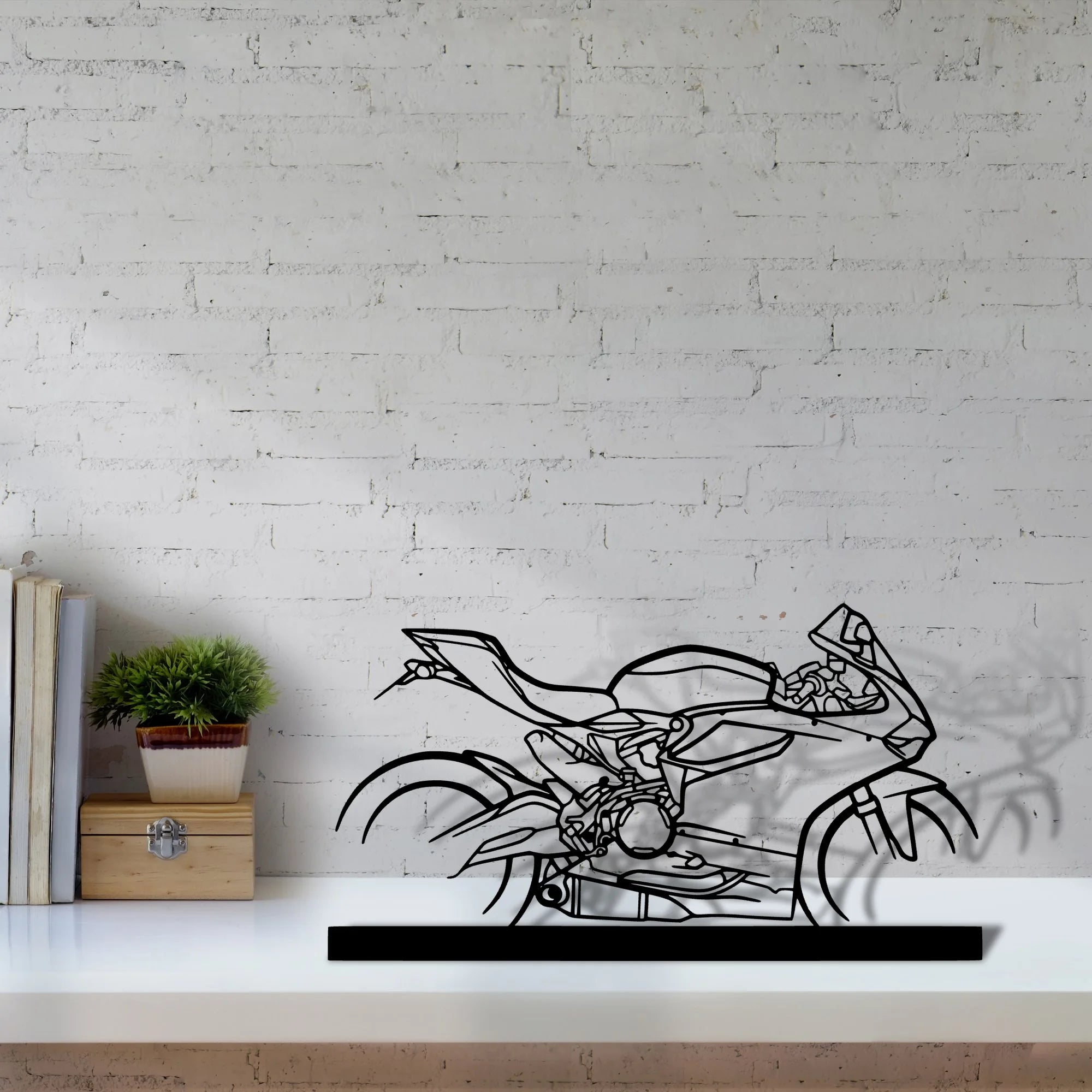 899-panigale Silhouette Metal Art Stand - Aero Silhouette