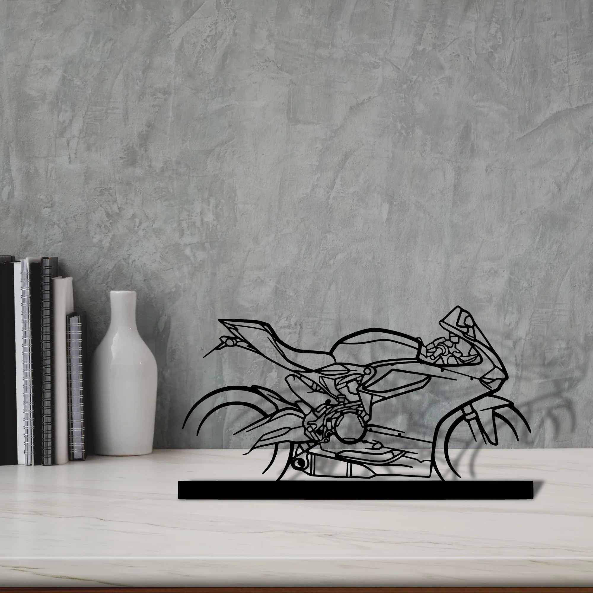 899-panigale Silhouette Metal Art Stand - Aero Silhouette