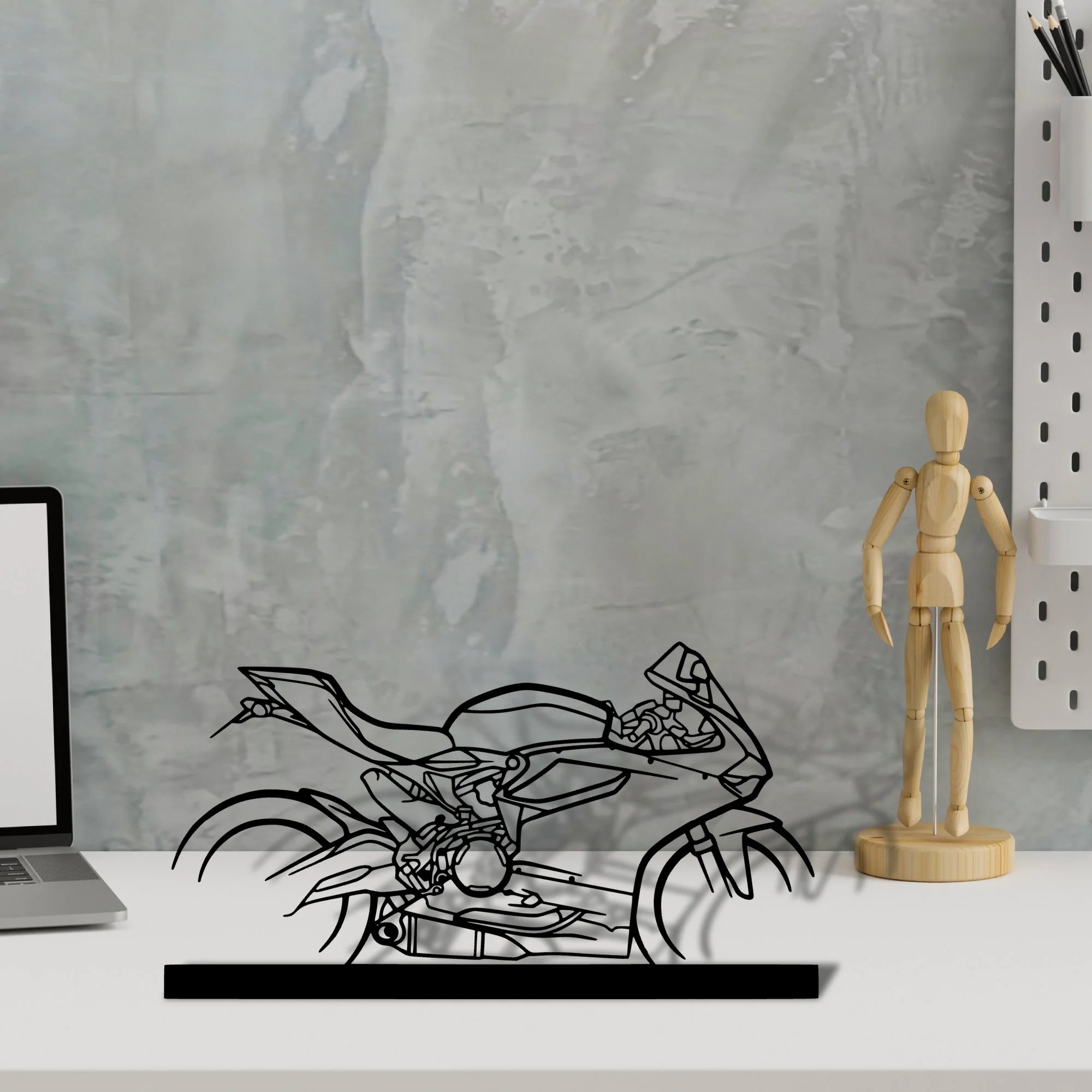 899-panigale Silhouette Metal Art Stand - Aero Silhouette